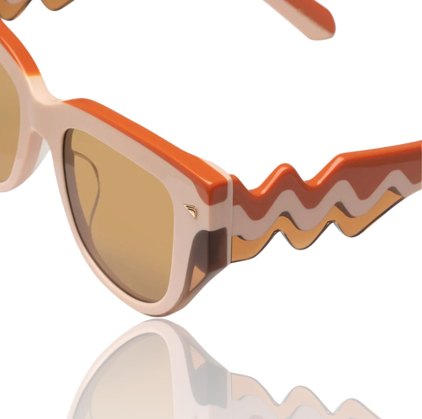 Karen Walker True North Wave Sunglasses | 70's, Orange/Pink/Peach, Cat Eye