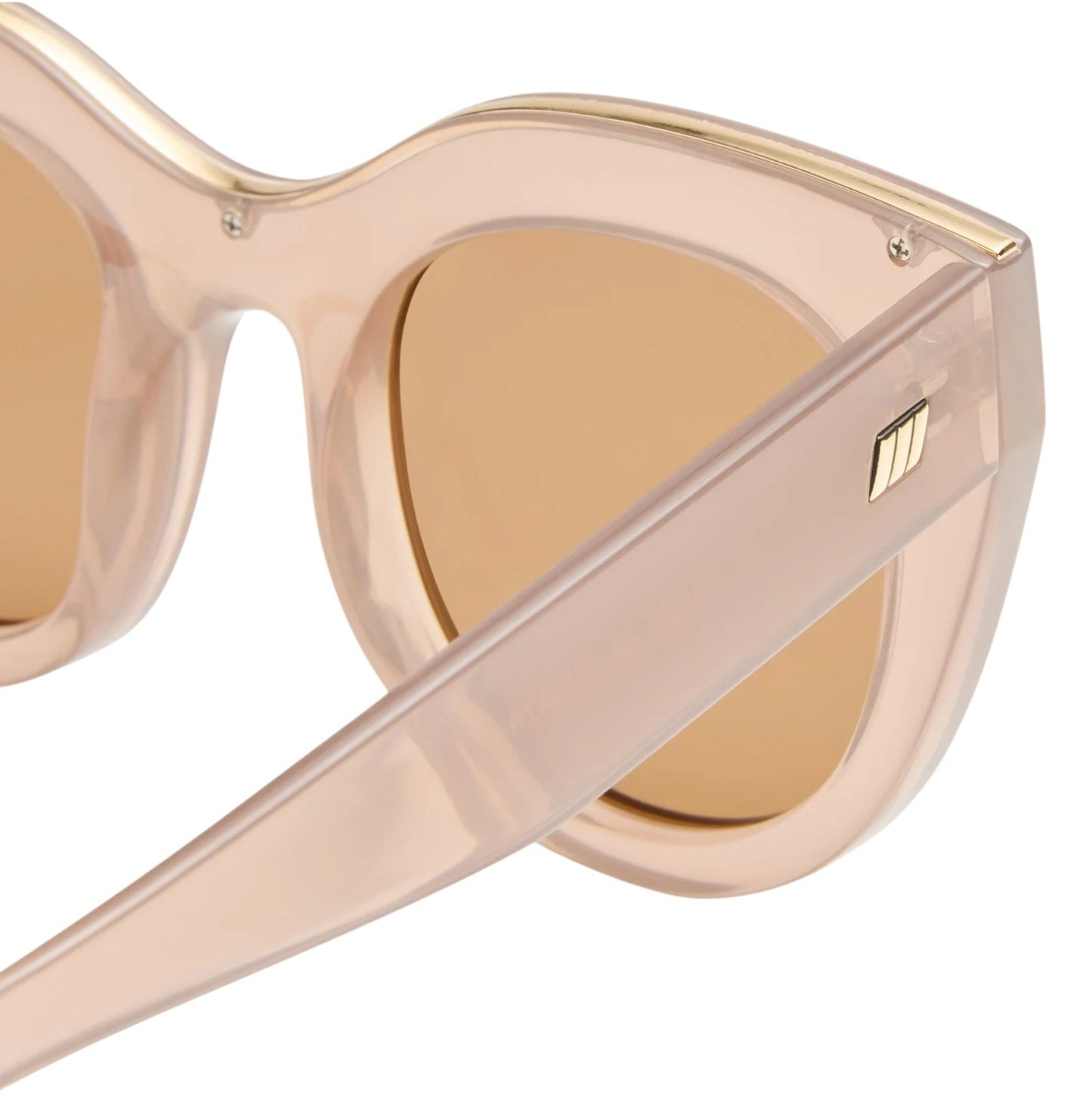Le Specs Air Heart Sunglasses | Mink/Transparent, Cat Eye, Oversized, Acetate/Metal