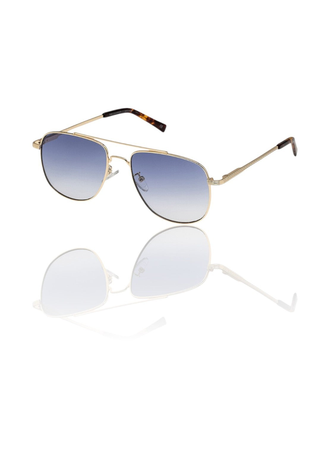 Le Specs The Charmer Sunglasses | Gold Metal, Aviator, Blue Gradient Lenses,