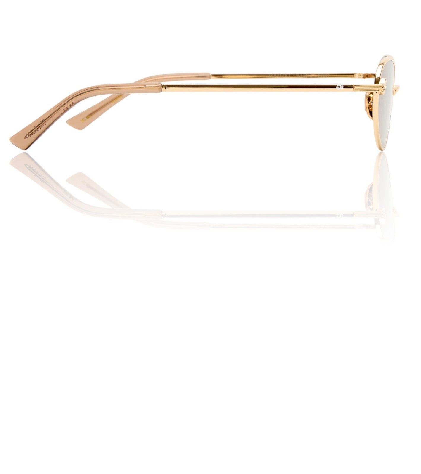 Luv Lou The Rose Sunglasses | Gold Metal, Cats Eye, Oval, Tan/Brown Mono Lenses