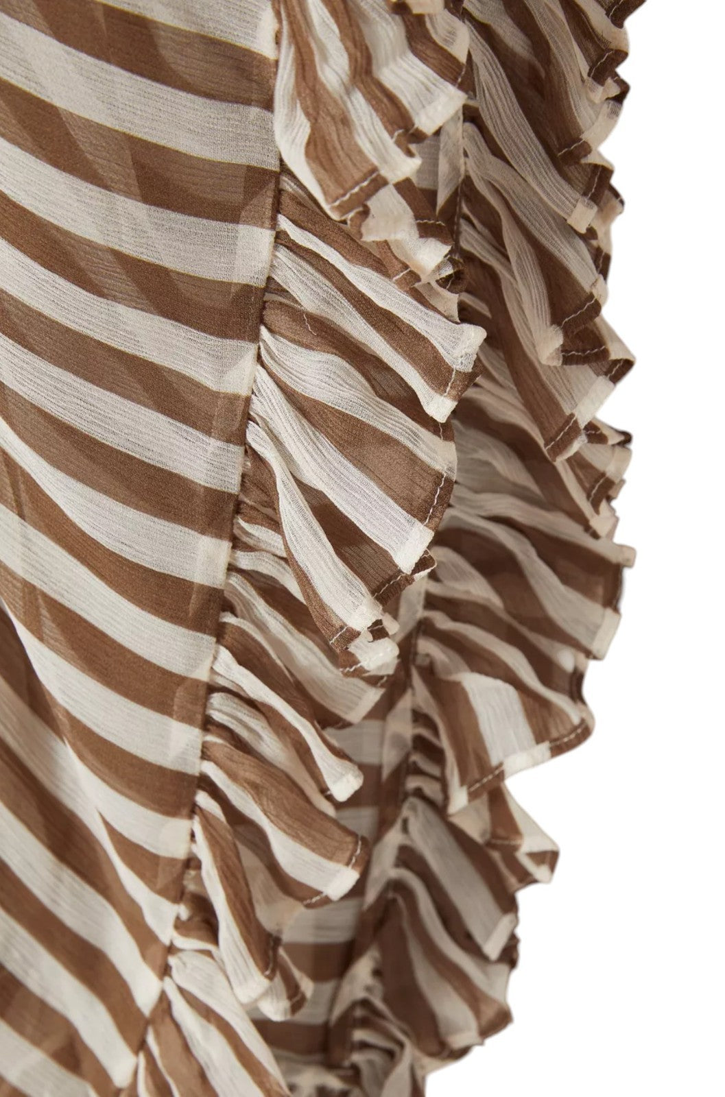 Zimmermann Balance Ruffle Tunic Dress | Khaki /White Stripe, Kaftan, Sheer