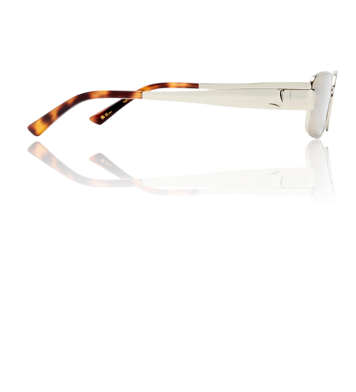 LuvLou The Ryan Sunglasses | Silver Metal, Rectangle, Khaki Green Lenses