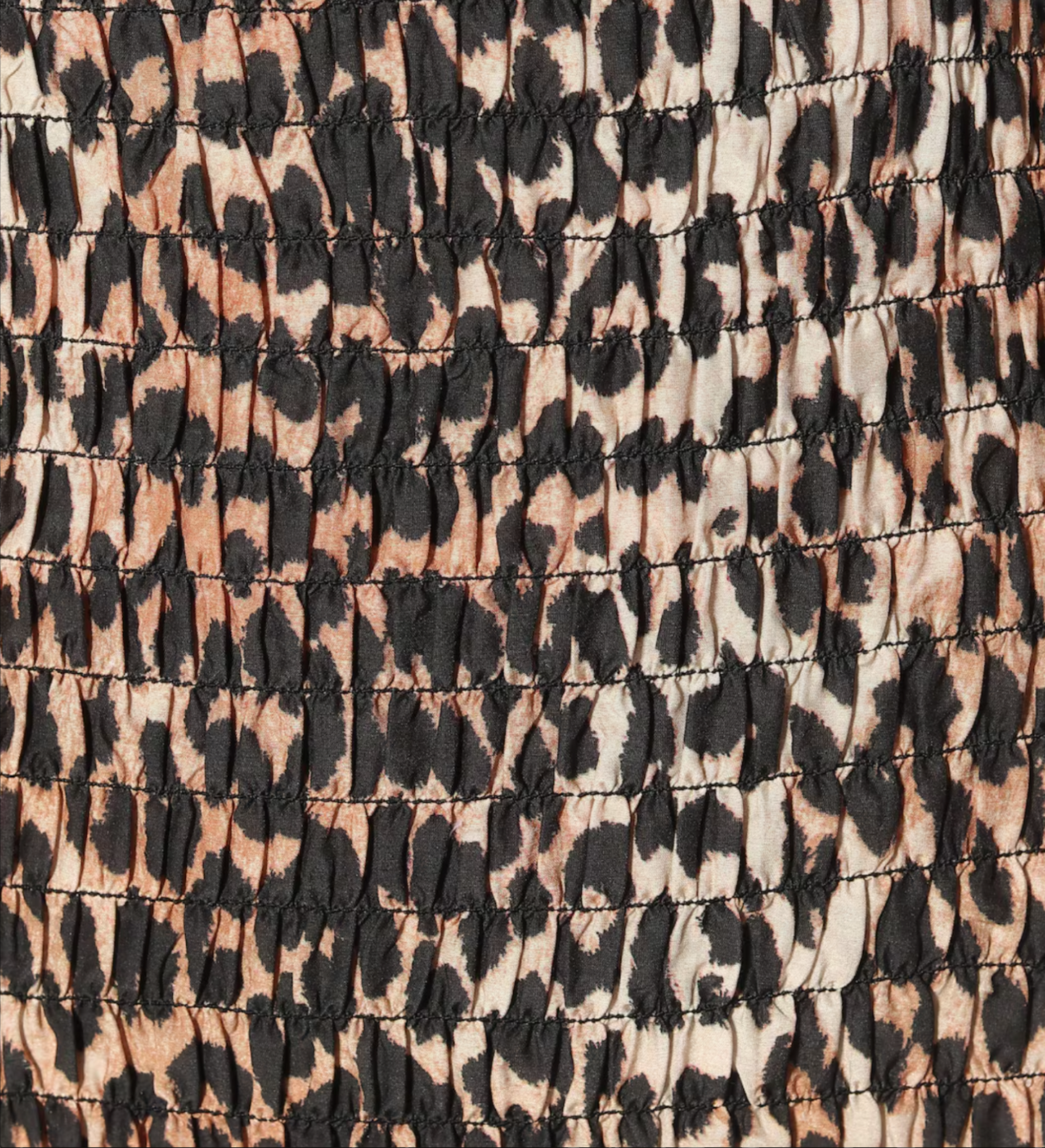 GANNI Leopard Print Mini Dress | Sz 34, Shirred, Puff Long Sleeves, Silk/Cotton