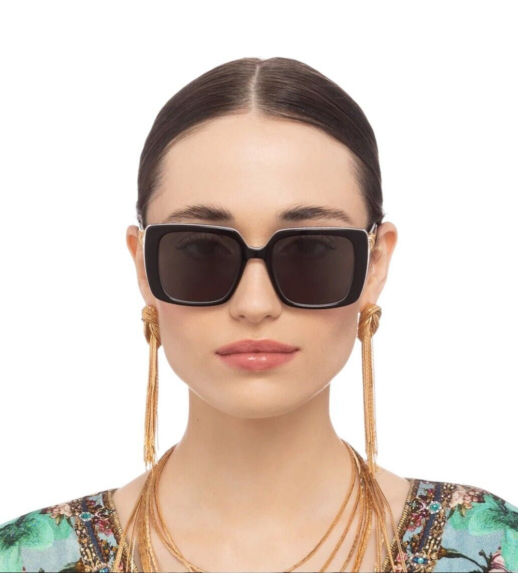 Camilla Happy in the Hamptons Sunglasses |Square, Emerald Green Marble, Leopard
