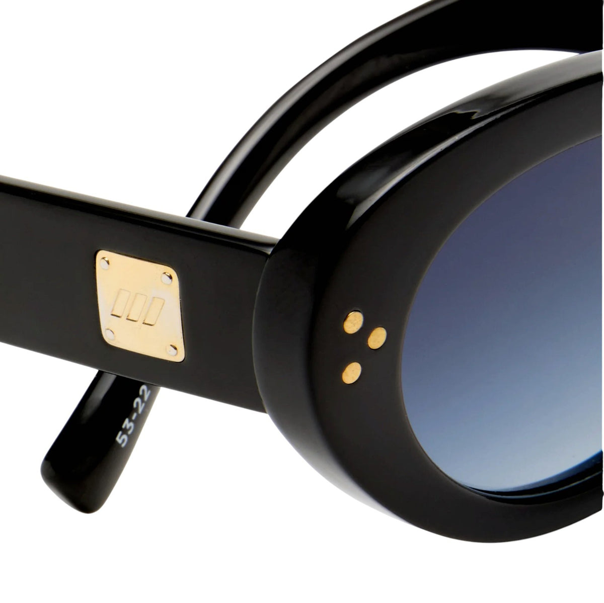 Le Specs Tootsie Sunglasses |Black Acetate, Grey Mono Lens, Cat Eye, Gold Accent