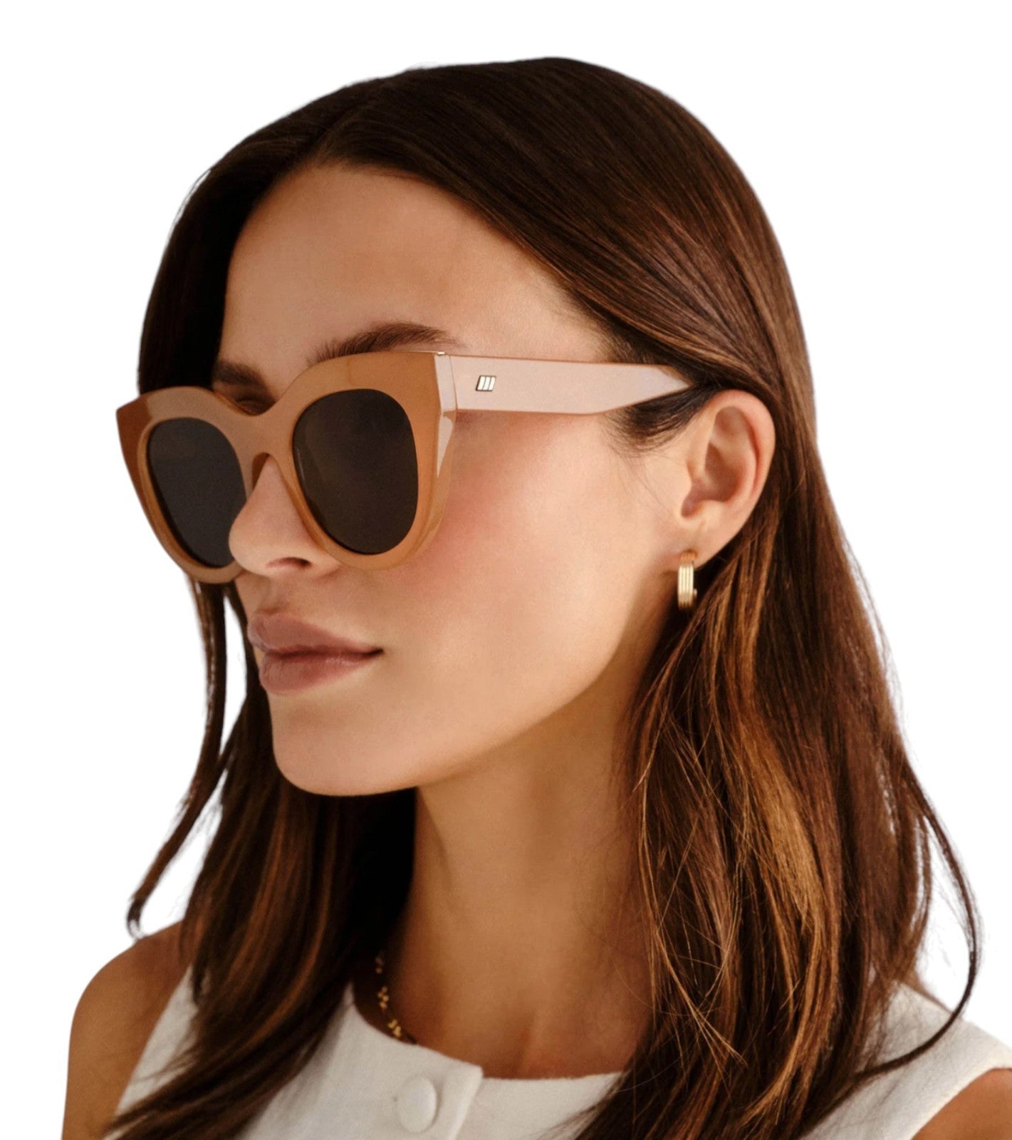Le Specs Air Heart Sunglasses | Caramel/ Brown/ Tan, Cat Eye, Oversized, Acetate