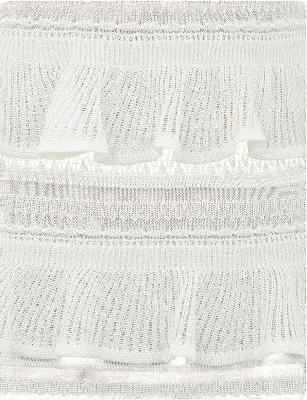 Zimmermann Illuminate Lace Frilled Top | White, Long Sleeves, Sheer, Ruffles