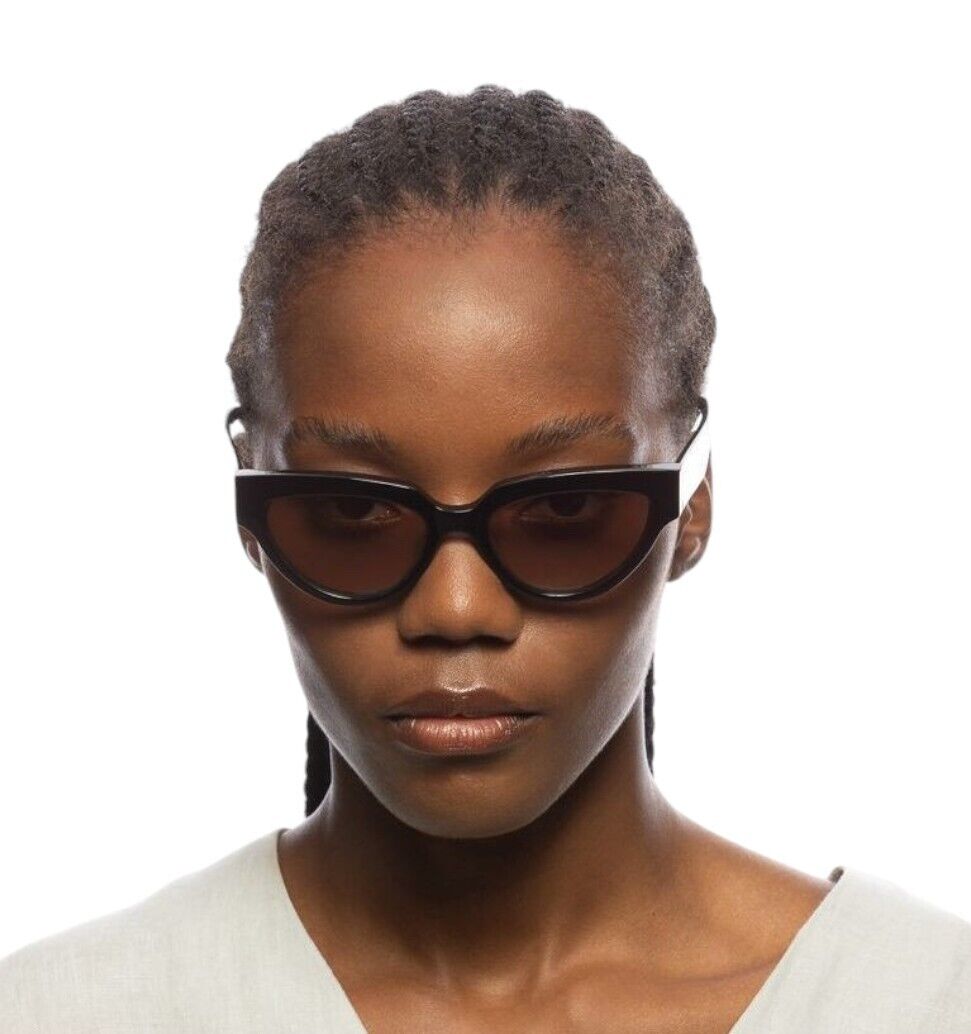 Oroton Ashton Sunglasses | Modern Chunky Cat Eye, Black, Grey Lenses, Handmade