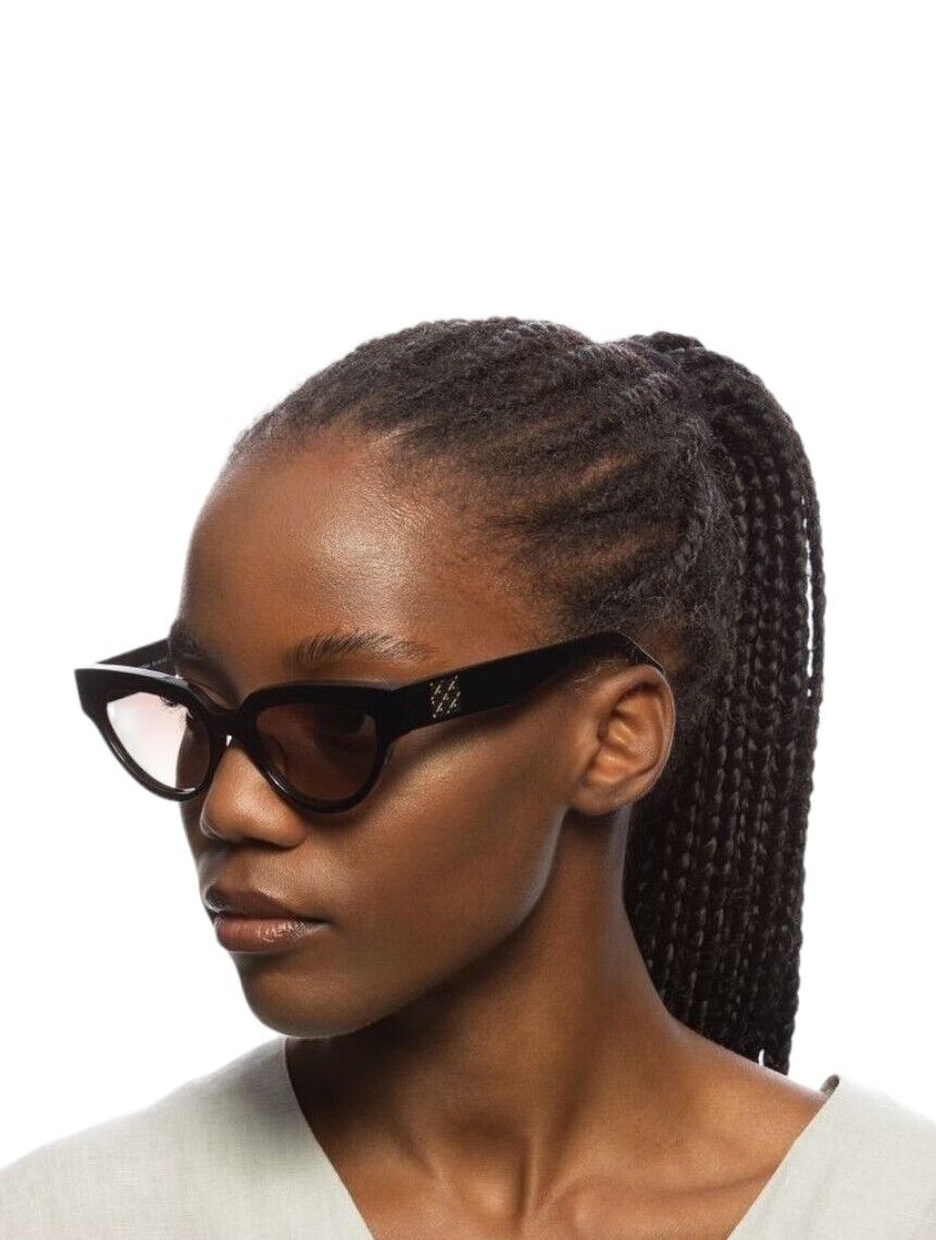 Oroton Ashton Sunglasses | Modern Chunky Cat Eye, Black, Grey Lenses, Handmade