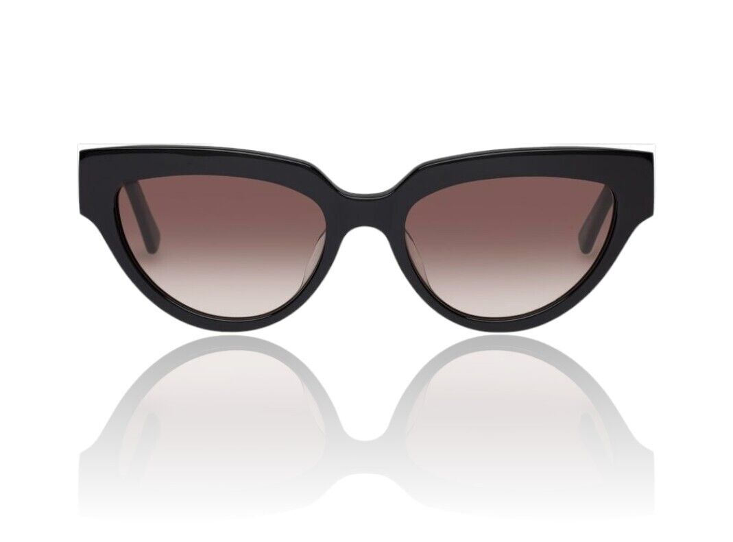 Oroton Ashton Sunglasses | Modern Chunky Cat Eye, Black, Grey Lenses, Handmade