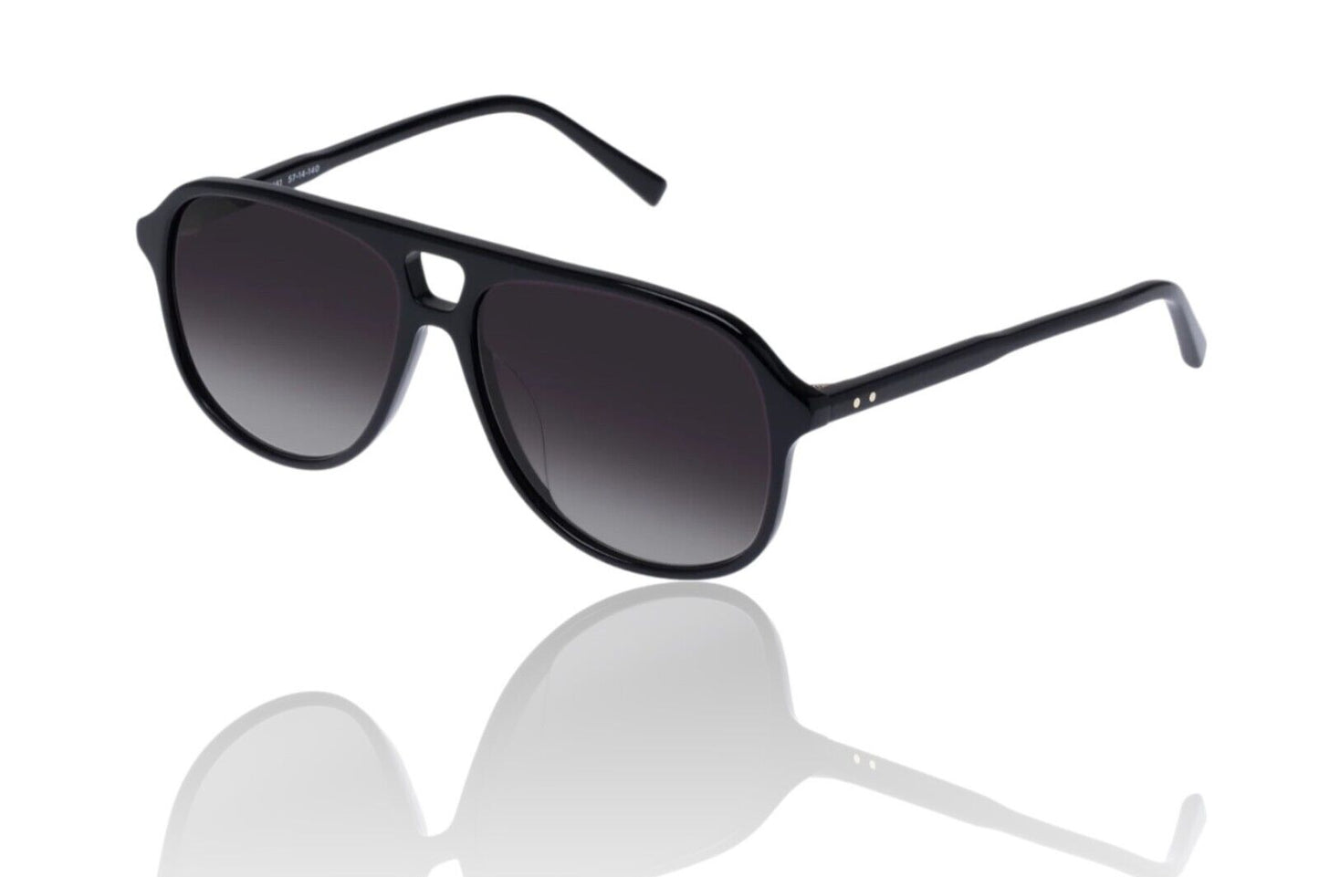 Oroton Folks Sunglasses | Acetate Aviator, Retro, Black, Grey Lenses, Hand Made