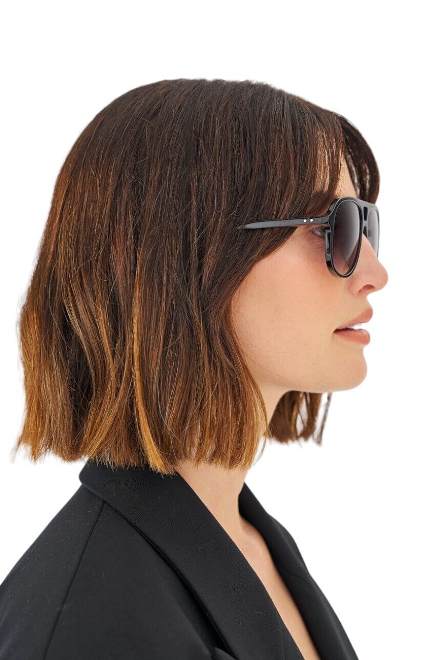 Oroton Folks Sunglasses | Acetate Aviator, Retro, Black, Grey Lenses, Hand Made