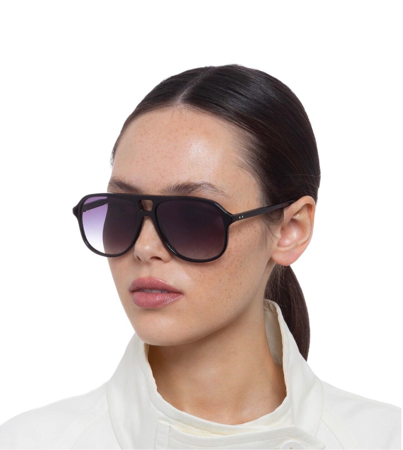 Oroton Folks Sunglasses | Acetate Aviator, Retro, Black, Grey Lenses, Hand Made