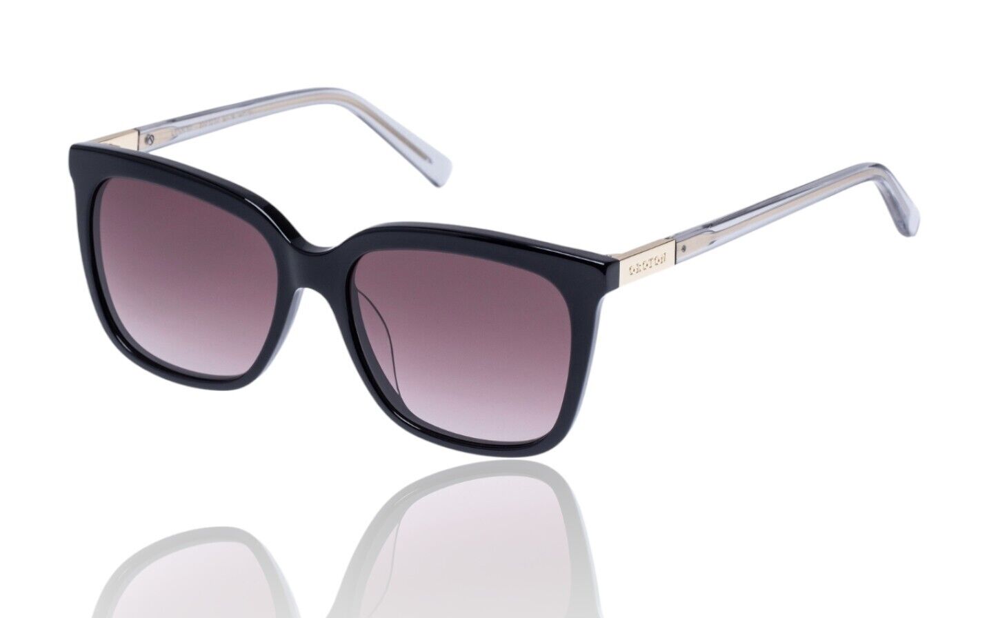 Oroton Lennon Sunglasses | Rectangle, Black, Warm Gradient Lenses, Hand Made