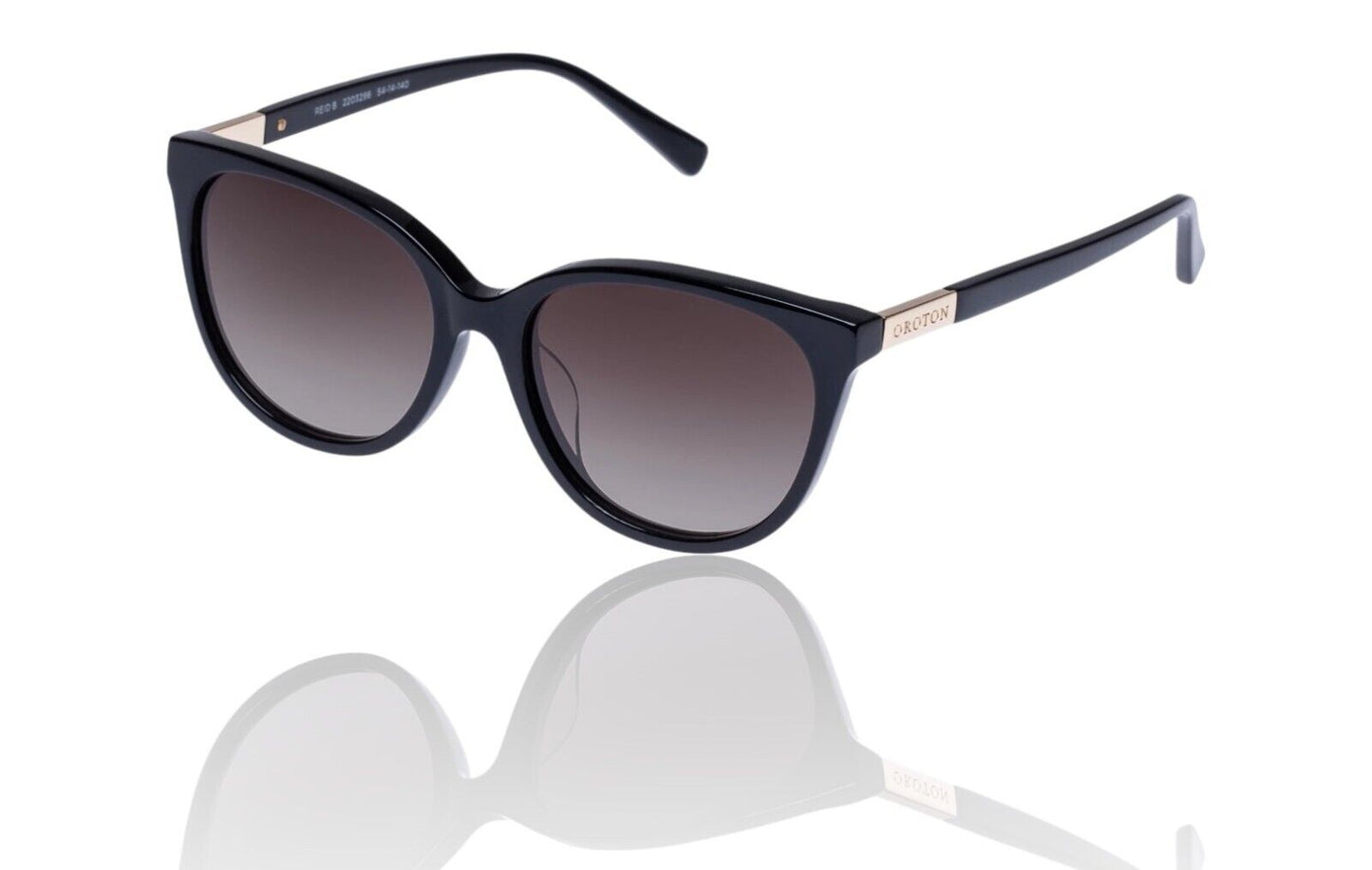 Oroton Reid B Sunglasses | Black, Cat Eye/Round, Plant-Based Acetate, Hand Made