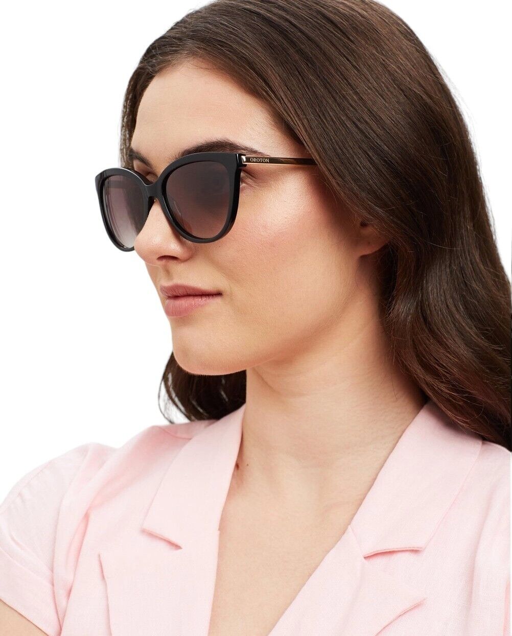 Oroton Reid B Sunglasses | Black, Cat Eye/Round, Plant-Based Acetate, Hand Made