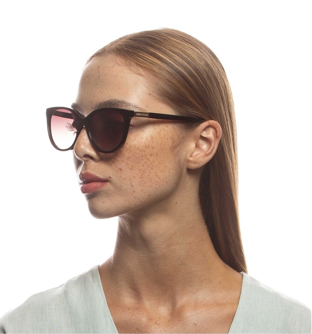 Oroton Reid B Sunglasses | Black, Cat Eye/Round, Plant-Based Acetate, Hand Made