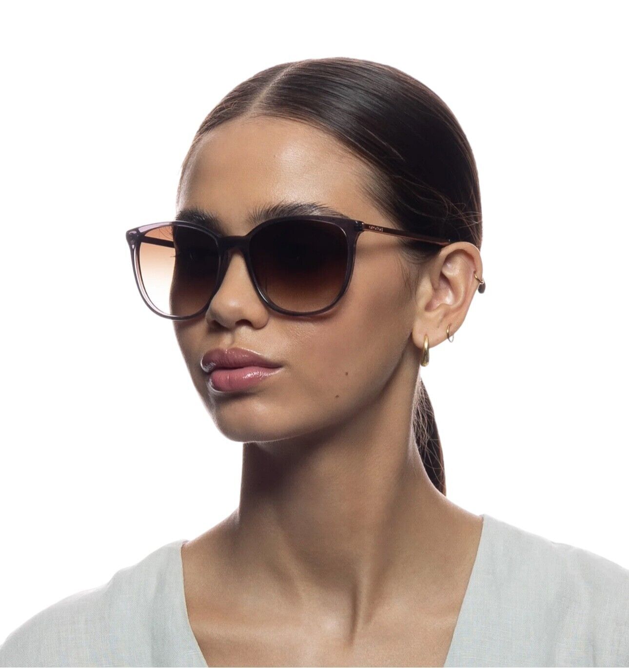Oroton Adley Sunglasses |Charcoal Acetate / Metal, Round, Classic, Hand Made