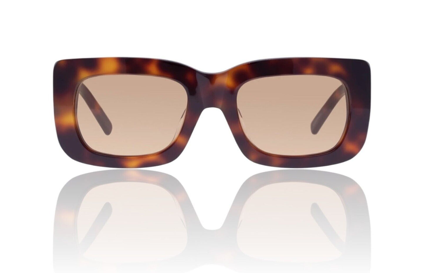 Oroton Alice Sunglasses | Tortoise Shell Acetate, Rectangle, Chunky, Gold Logo,