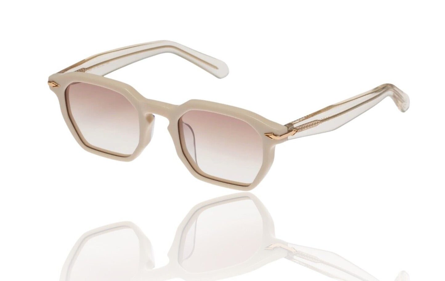 Karen Walker Trillion Sunglasses |Beige Acetate/Brown Graduate Lenses, Geometric