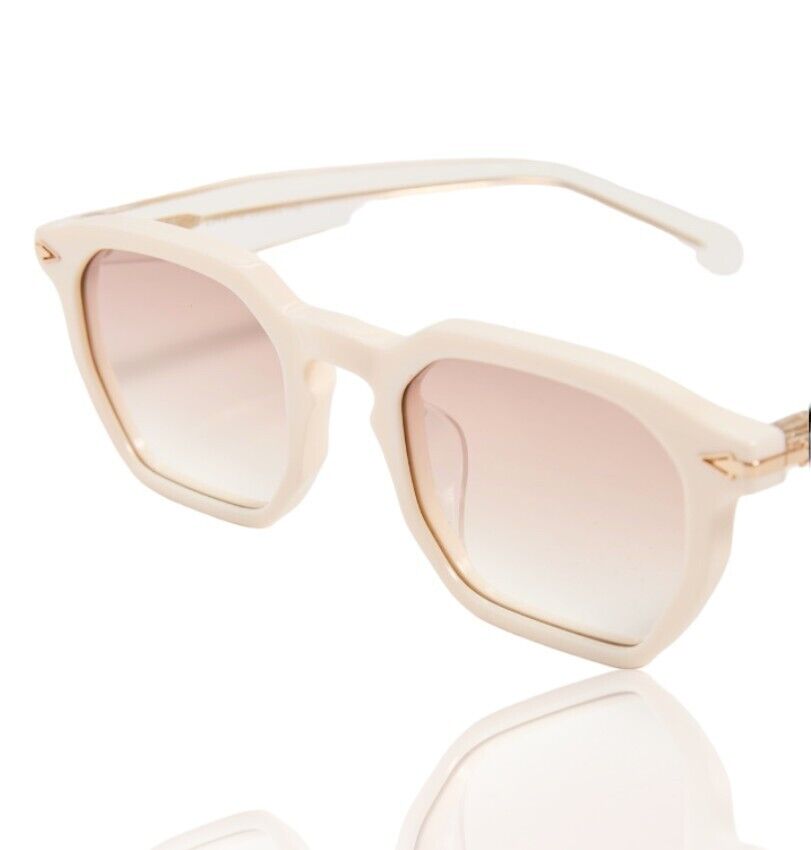Karen Walker Trillion Sunglasses |Beige Acetate/Brown Graduate Lenses, Geometric