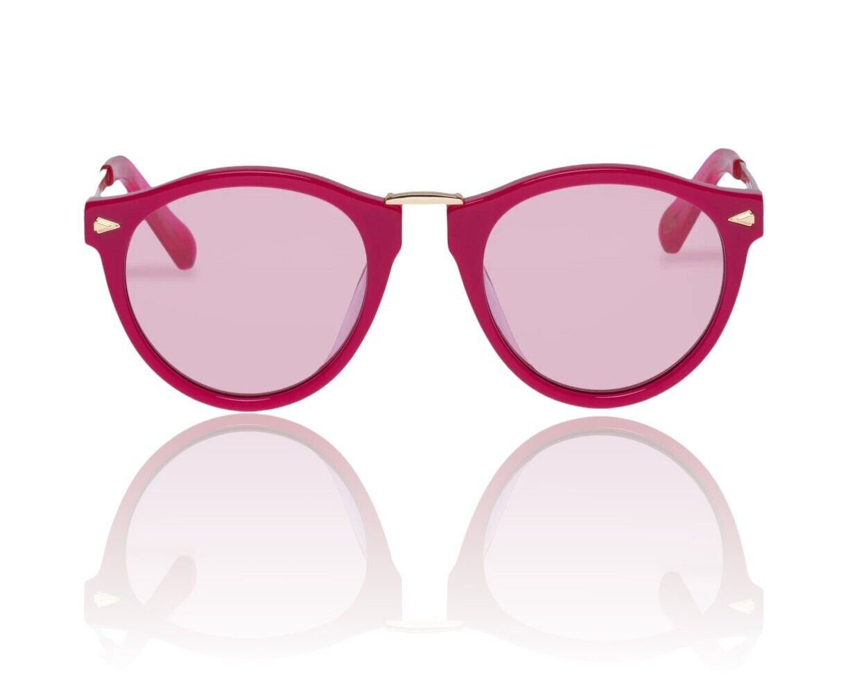 Karen Walker Helter Skelter Sunglasses |Fuchsia/Pink/Gold, Acetate/Metal, Round