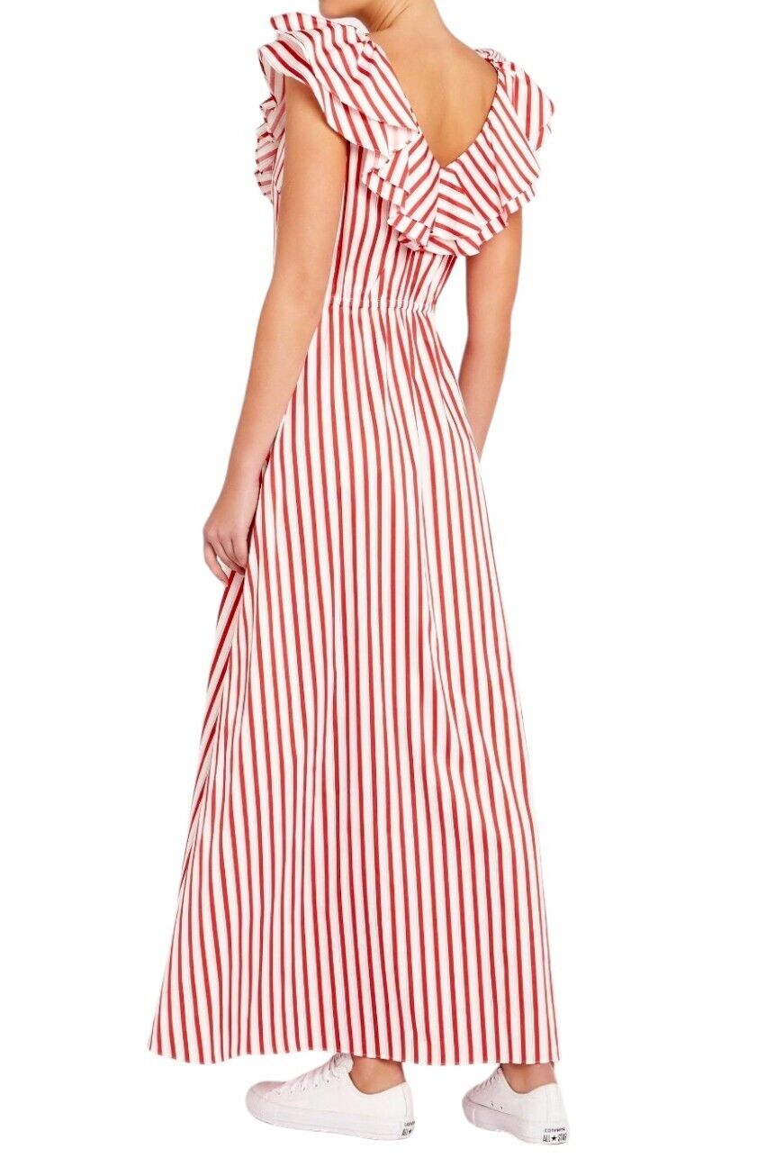 Sass & Bide Ring Master Dress | Red & White Stripes, Frill Sleeves, Button Up