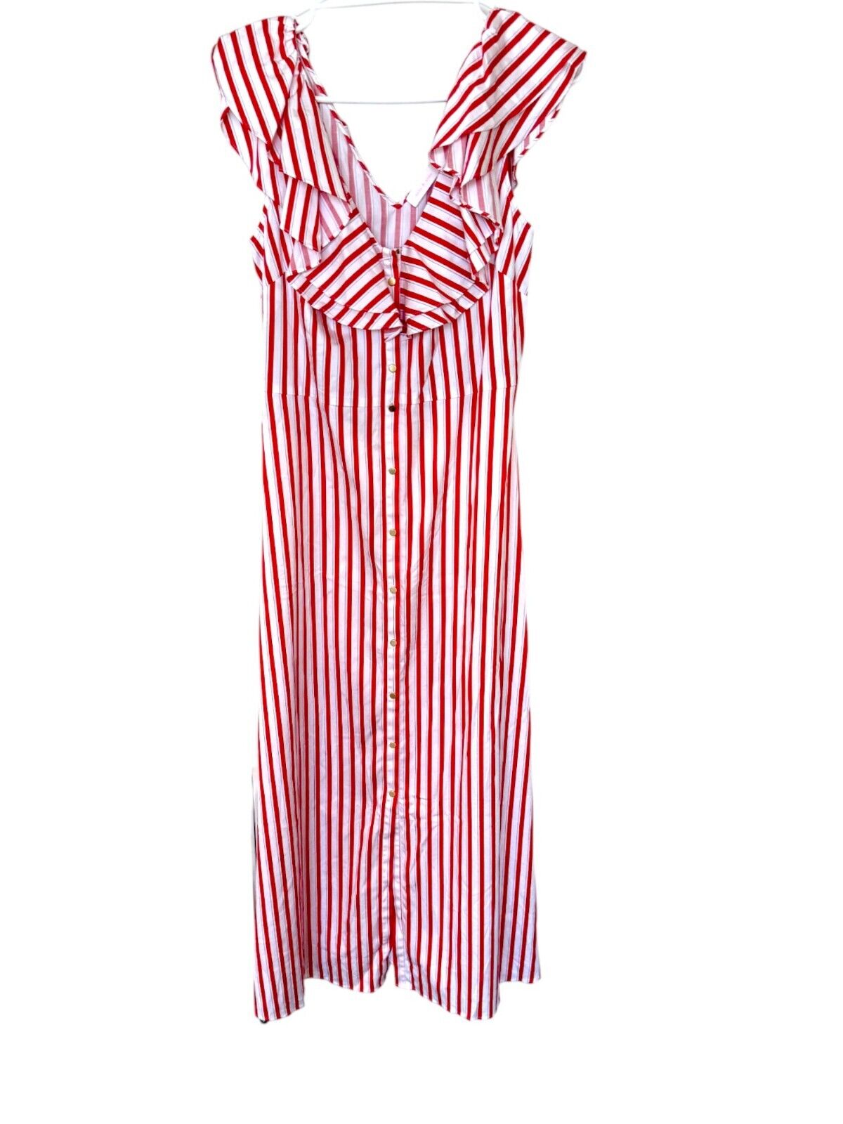 Sass & Bide Ring Master Dress | Red & White Stripes, Frill Sleeves, Button Up