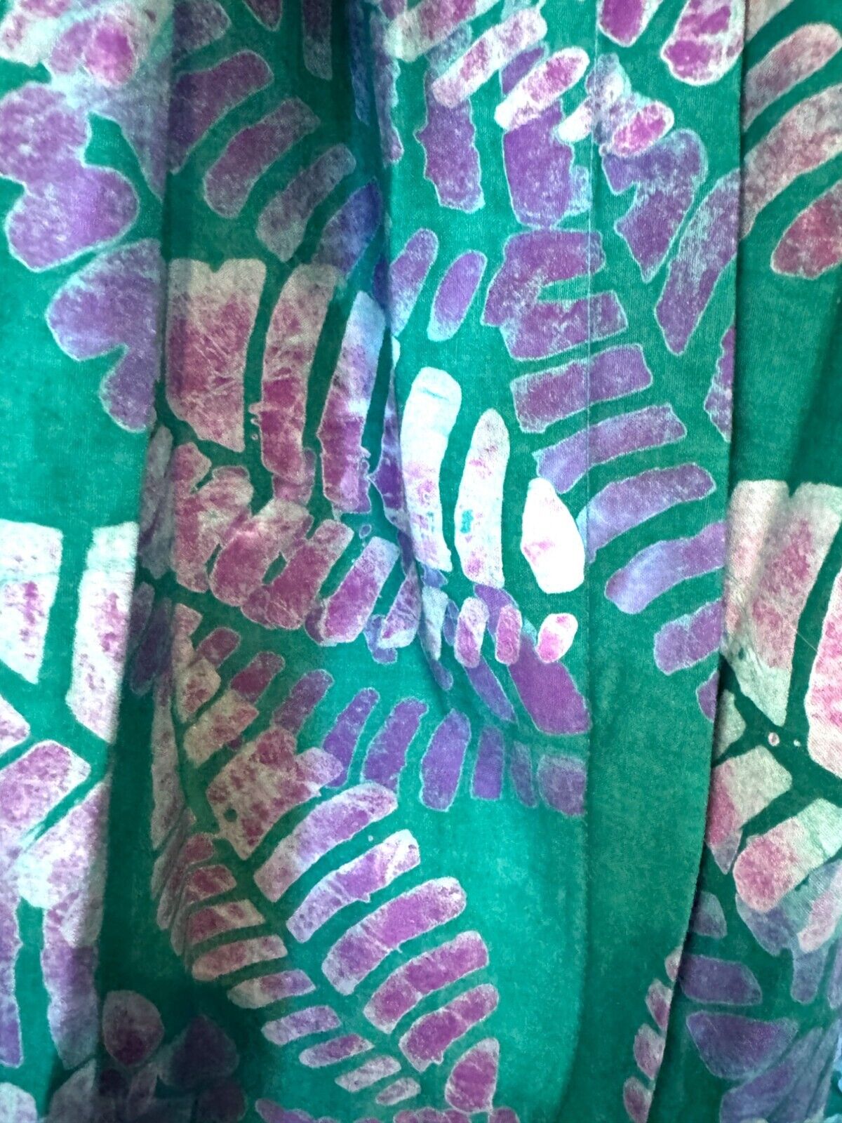 Sika Traci Dress |US 8, AU/UK 12, Shirred, Green Leaf, Buttons, Slit, Eco Friend
