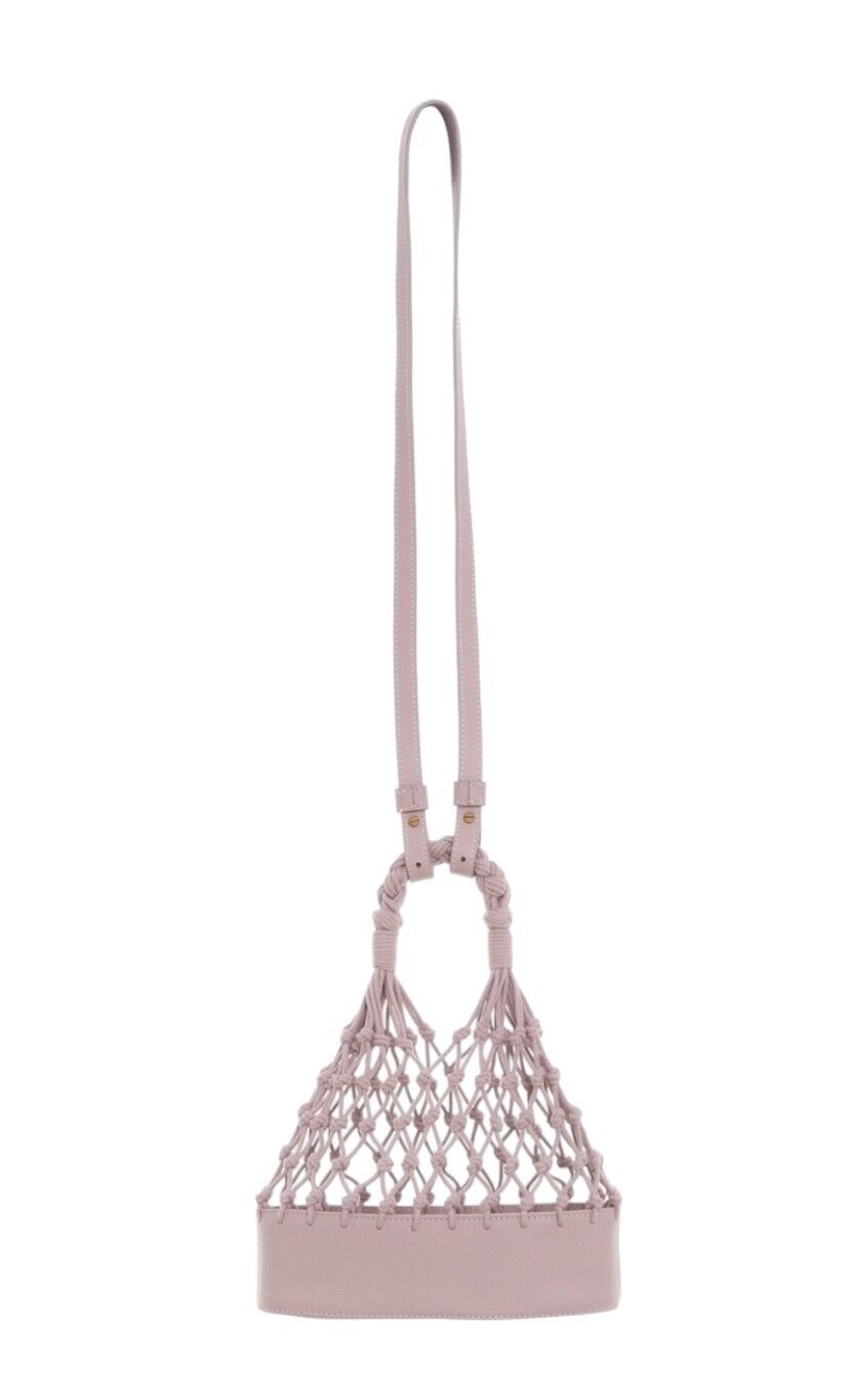 Zimmermann Mini Fisherman's Tote Bag |Handbag, Lilac/Purple, Leather, Macrame