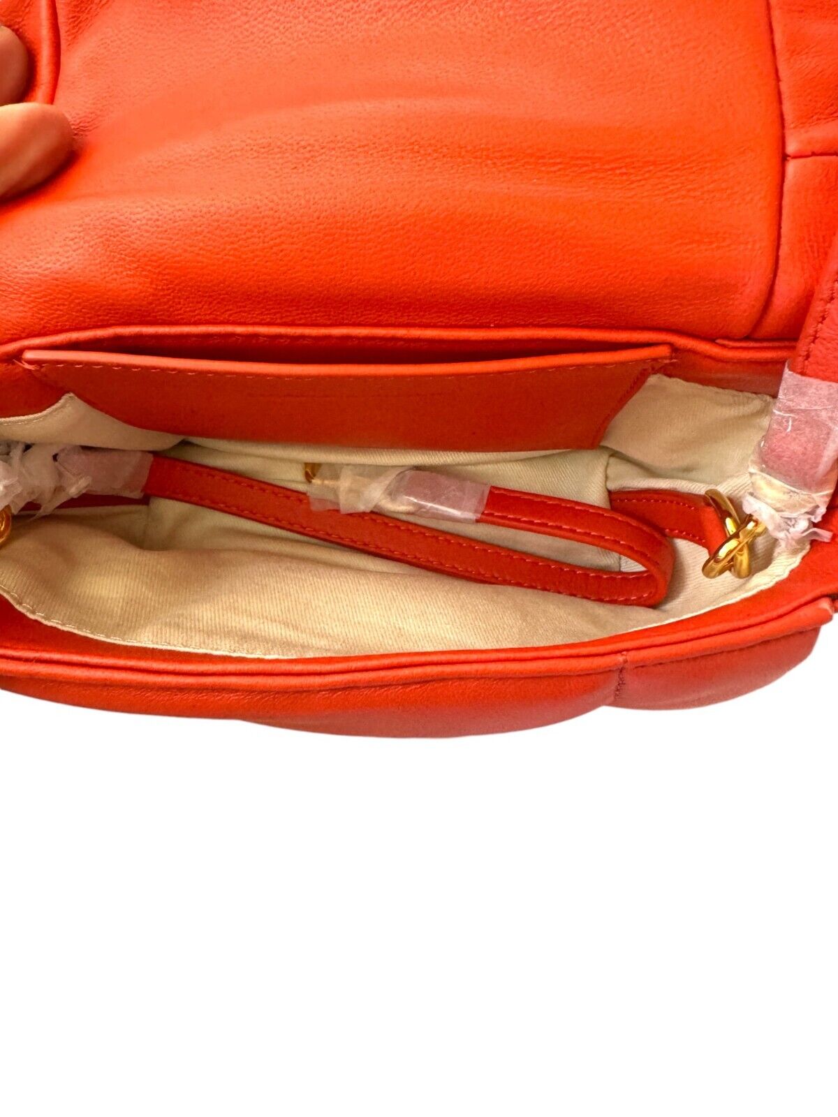CAMILLA & MARC Paloma Micro Bag | Red Puffer Leather, Crossbody /Top Handle