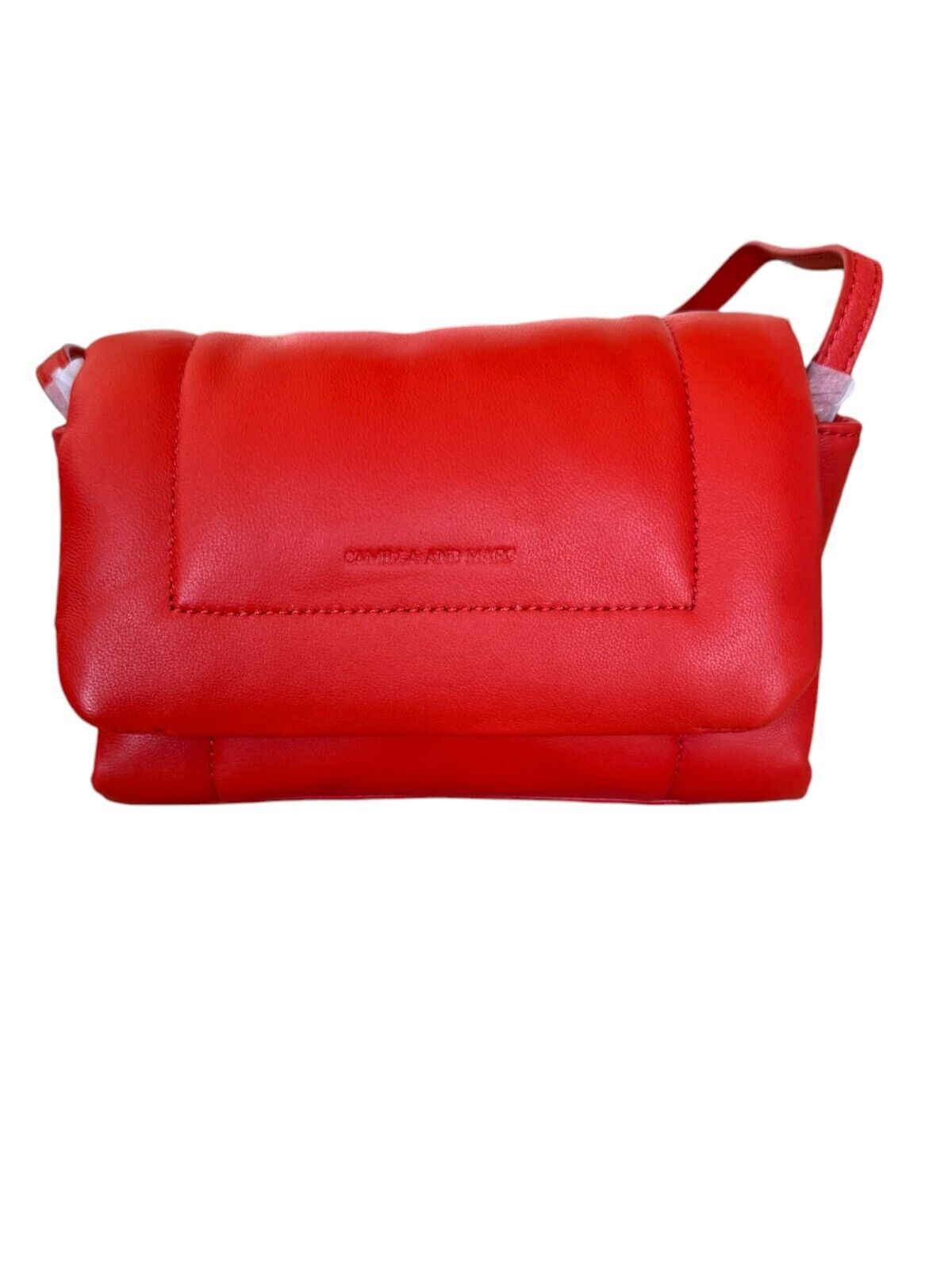 CAMILLA & MARC Paloma Micro Bag | Red Puffer Leather, Crossbody /Top Handle