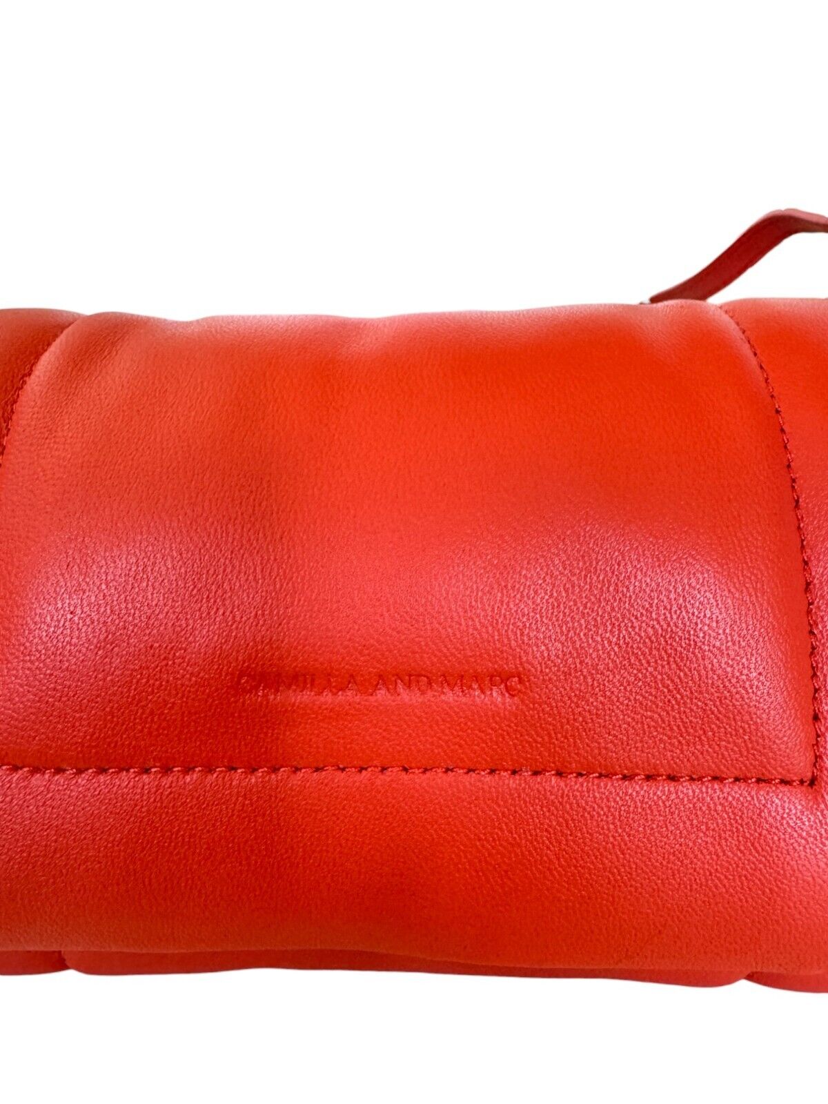CAMILLA & MARC Paloma Micro Bag | Red Puffer Leather, Crossbody /Top Handle