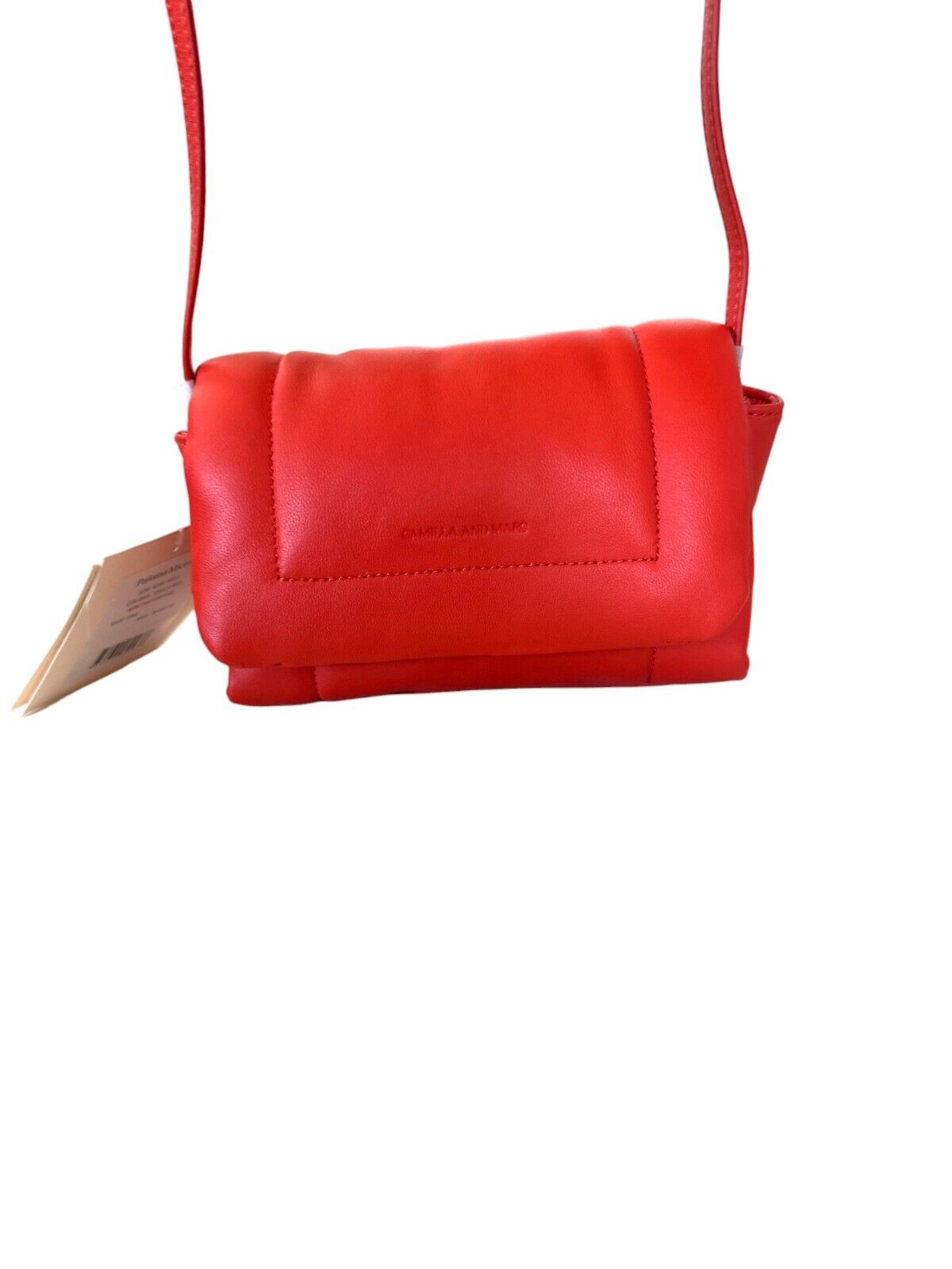 CAMILLA & MARC Paloma Micro Bag | Red Puffer Leather, Crossbody /Top Handle