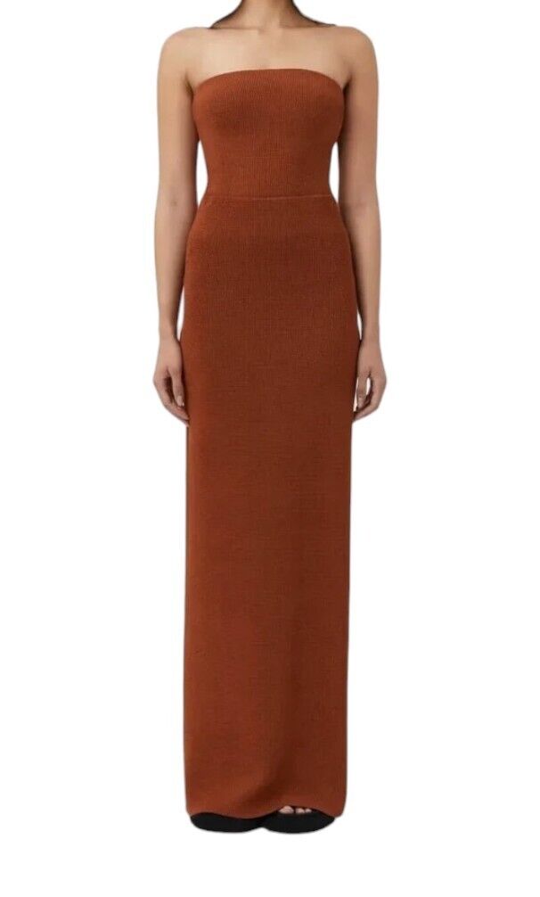 Camilla and Marc Corbin Knit Skirt | Brown, Knitted, Maxi/Midi, Slit, High Waist