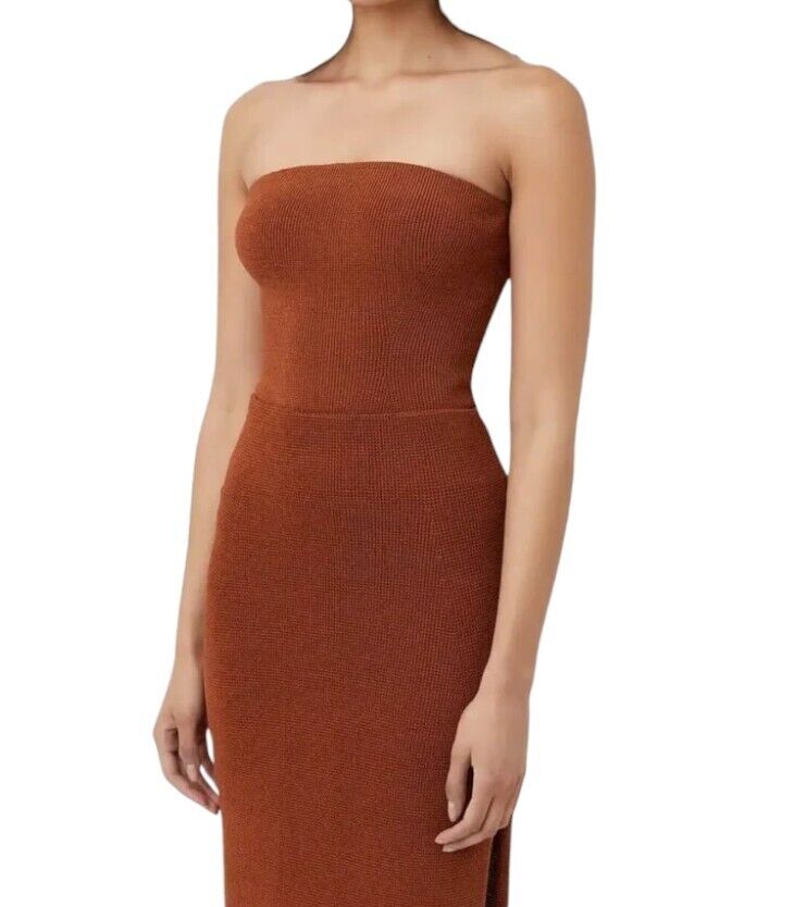 Camilla and Marc Corbin Knit Skirt | Brown, Knitted, Maxi/Midi, Slit, High Waist