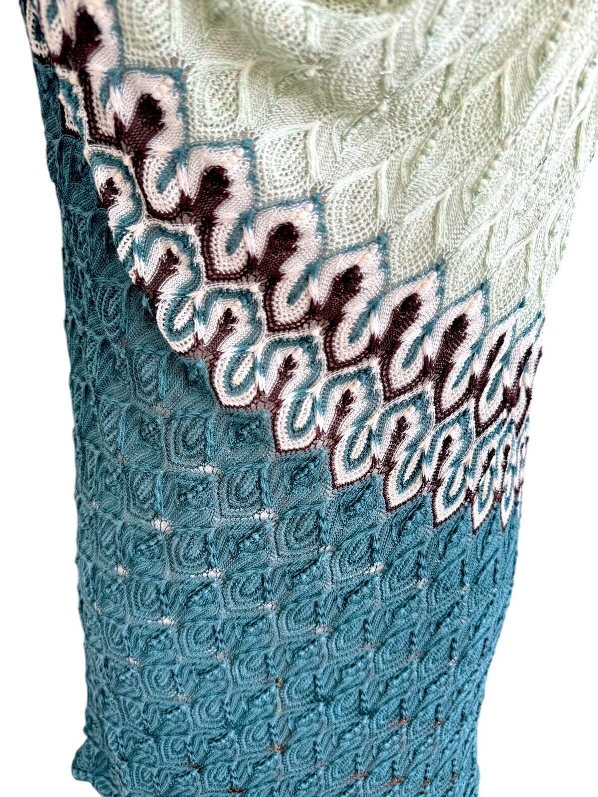 Missoni Mini Dress | Teal/Mint Green, Knitted, Backless, Low Cowl Back, 40IT/8AU