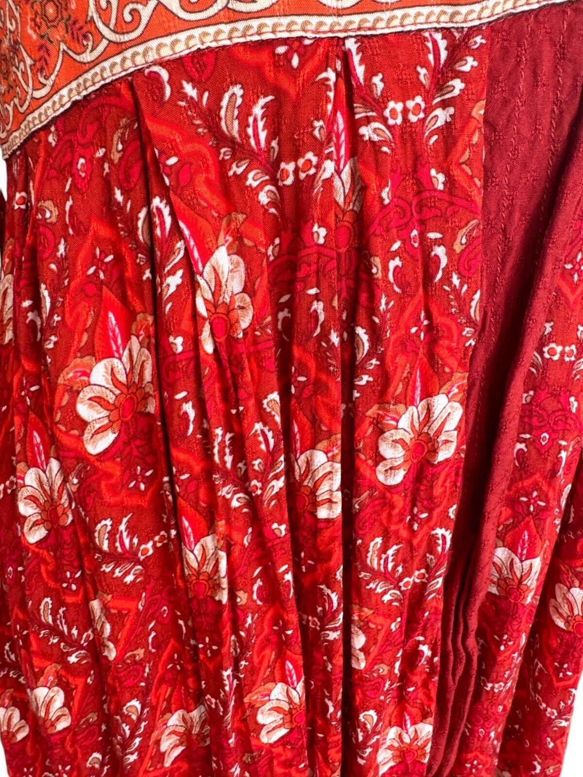 Spell and The Gypsy Collective | Soiree Dress, Red, Long Sleeve, Floral, Boho