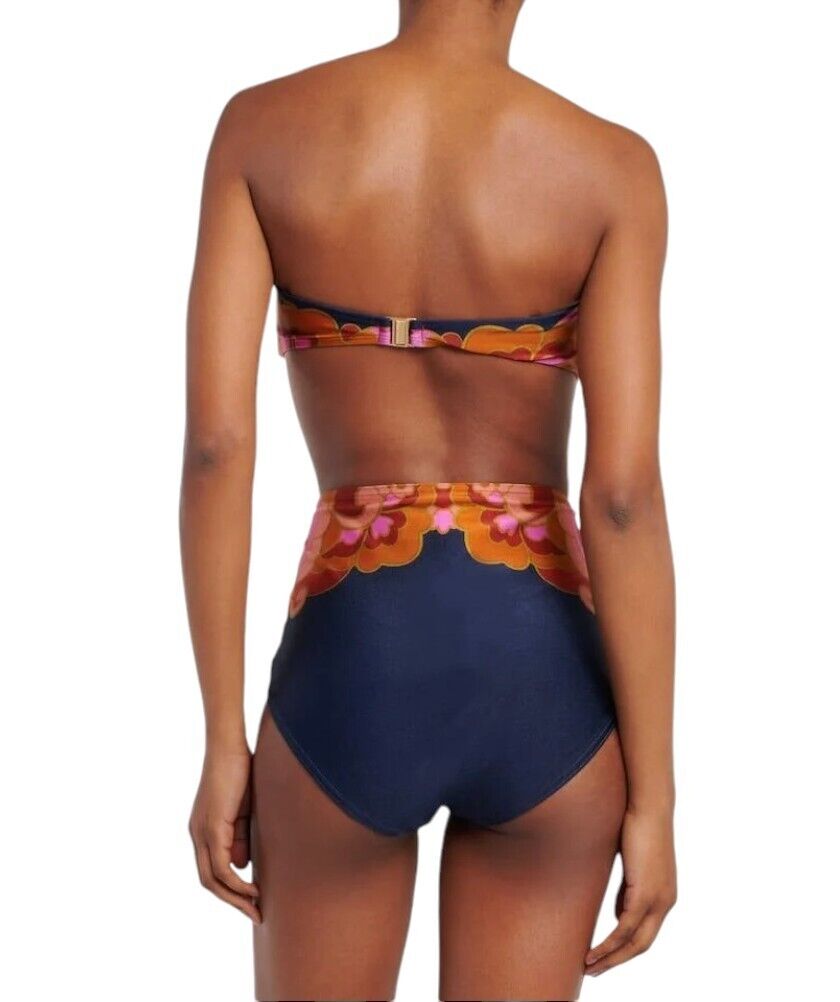 Zimmermann Acadian High Waist Pant | Bikini Bottoms, Navy/Pink Paisley