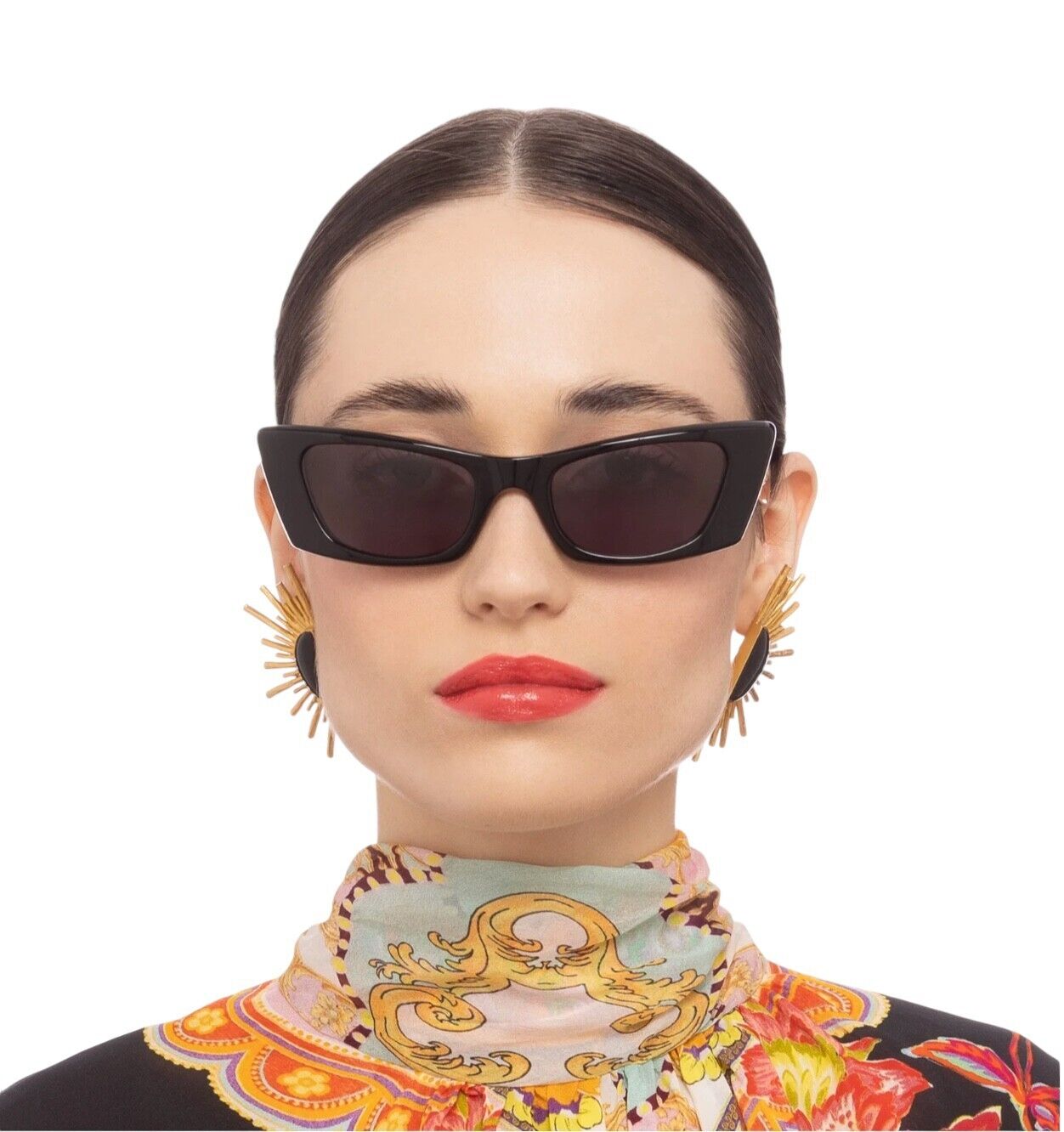 Camilla Harbour Views Sunglasses | Black, Acetate, Gold Jagi, Cats Eye/Rectangle