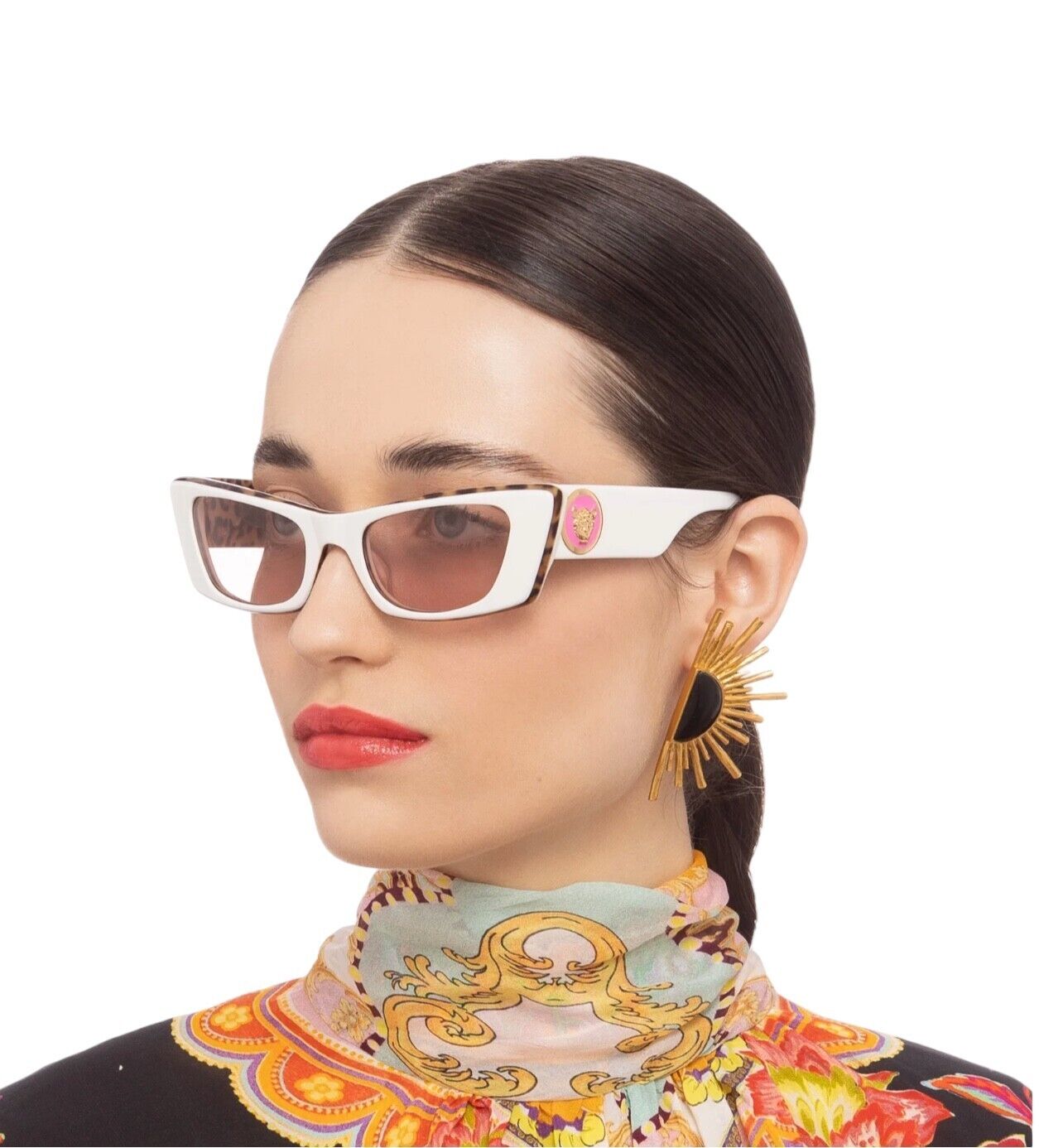 Camilla Harbour Views Sunglasses |Solid White Acetate, Jagi, Cats Eye/Rectangle