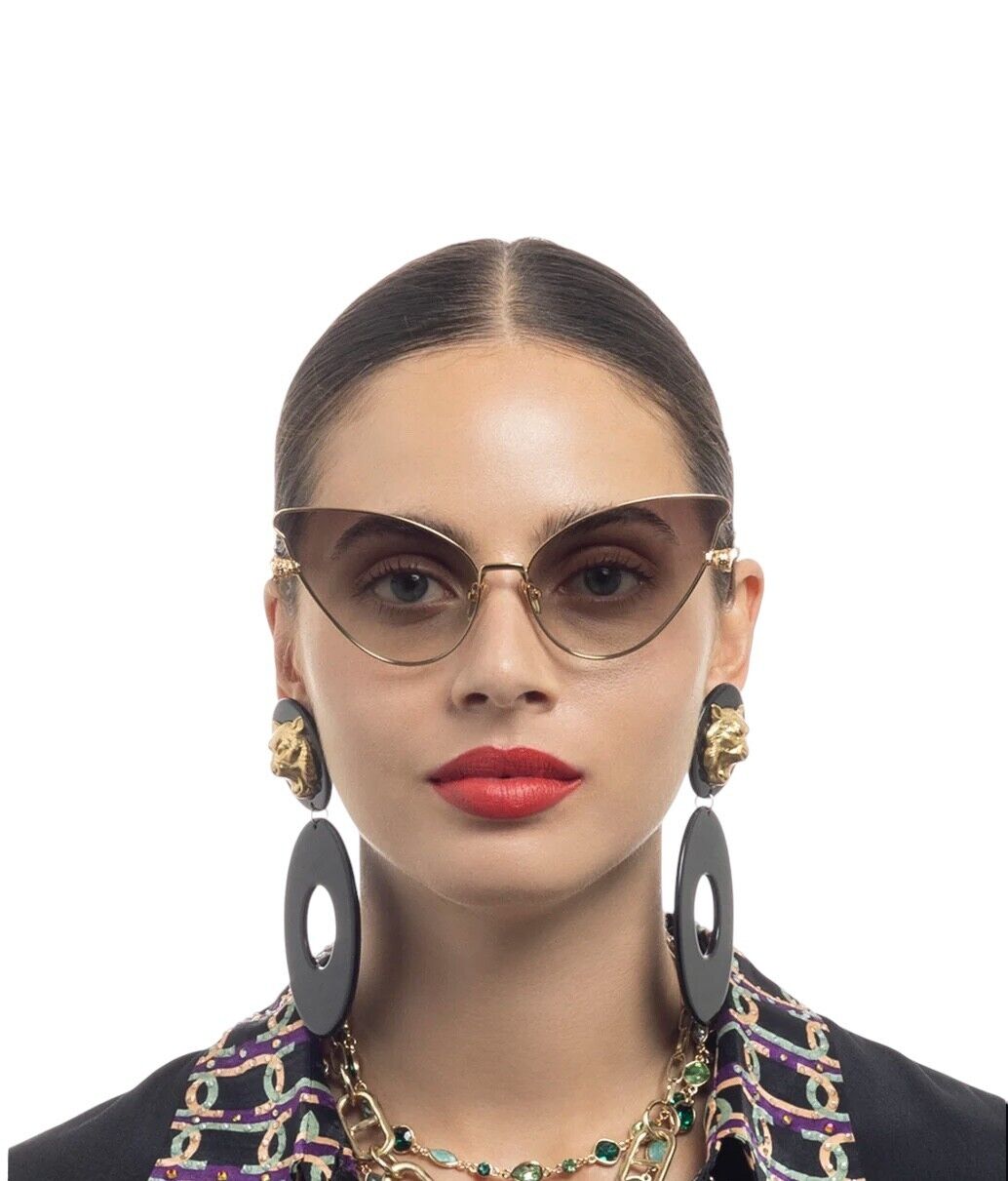 Camilla Head in the Clouds Sunglasses | Gold Metal, Cat Eye/Buttefly, Brown Lens