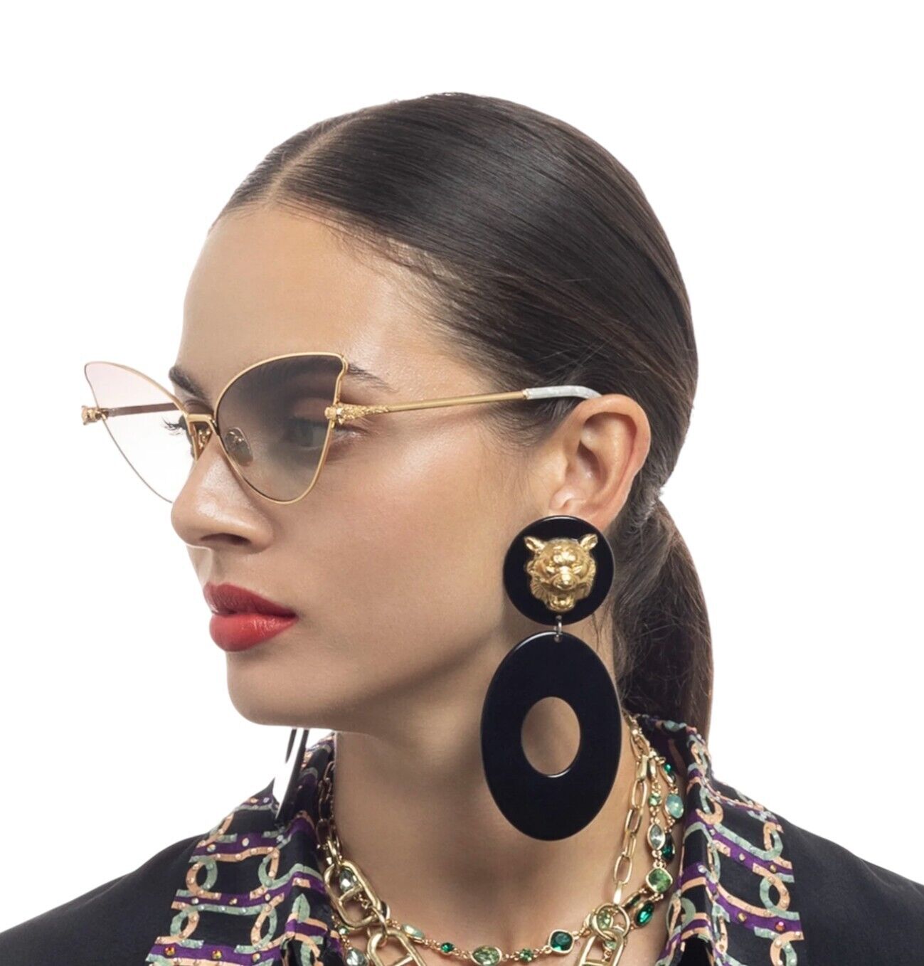Camilla Head in the Clouds Sunglasses | Gold Metal, Cat Eye/Buttefly, Brown Lens