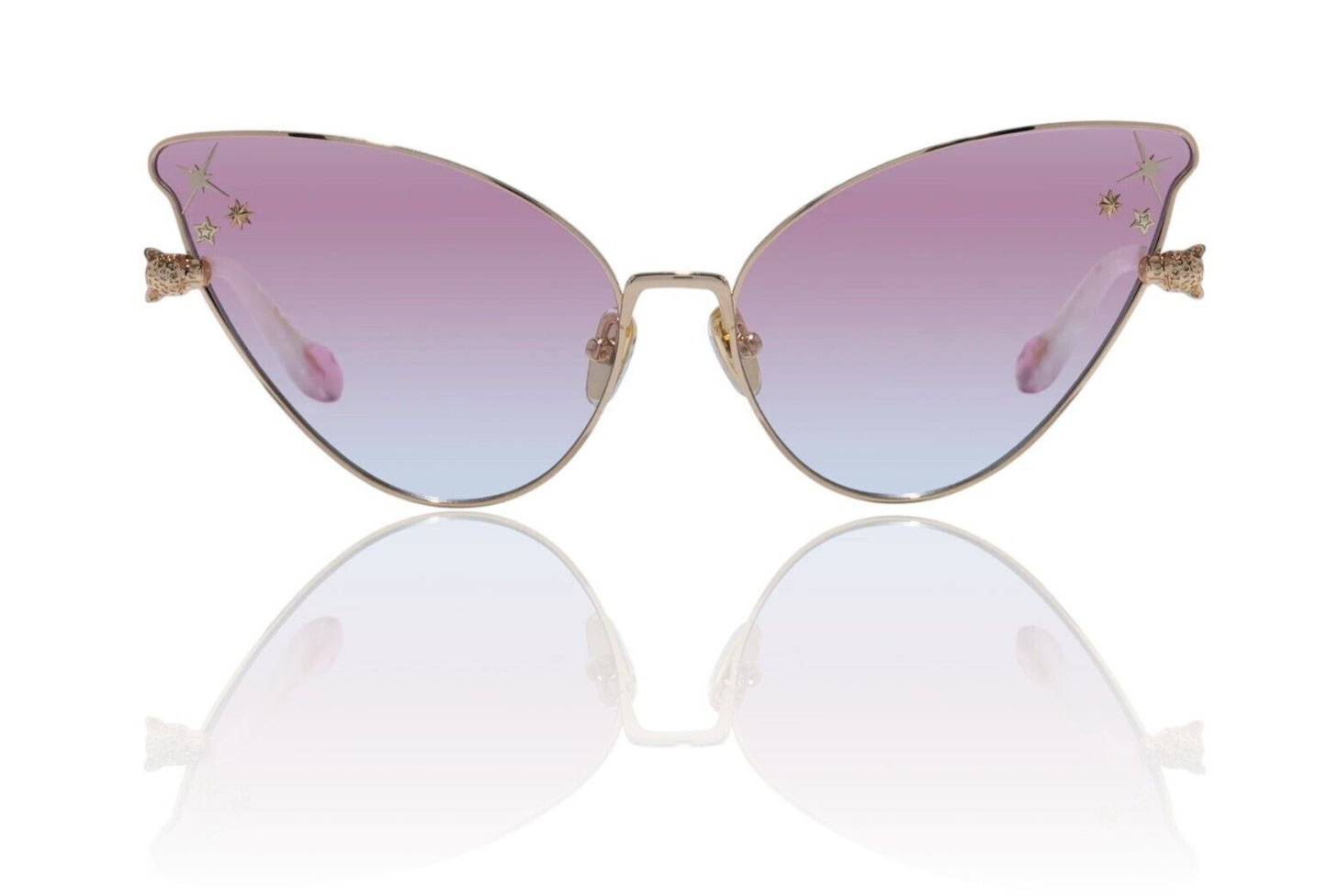 Camilla Head in the Clouds Sunglasses | Gold Metal, Cat Eye/Buttefly, Pink Lens