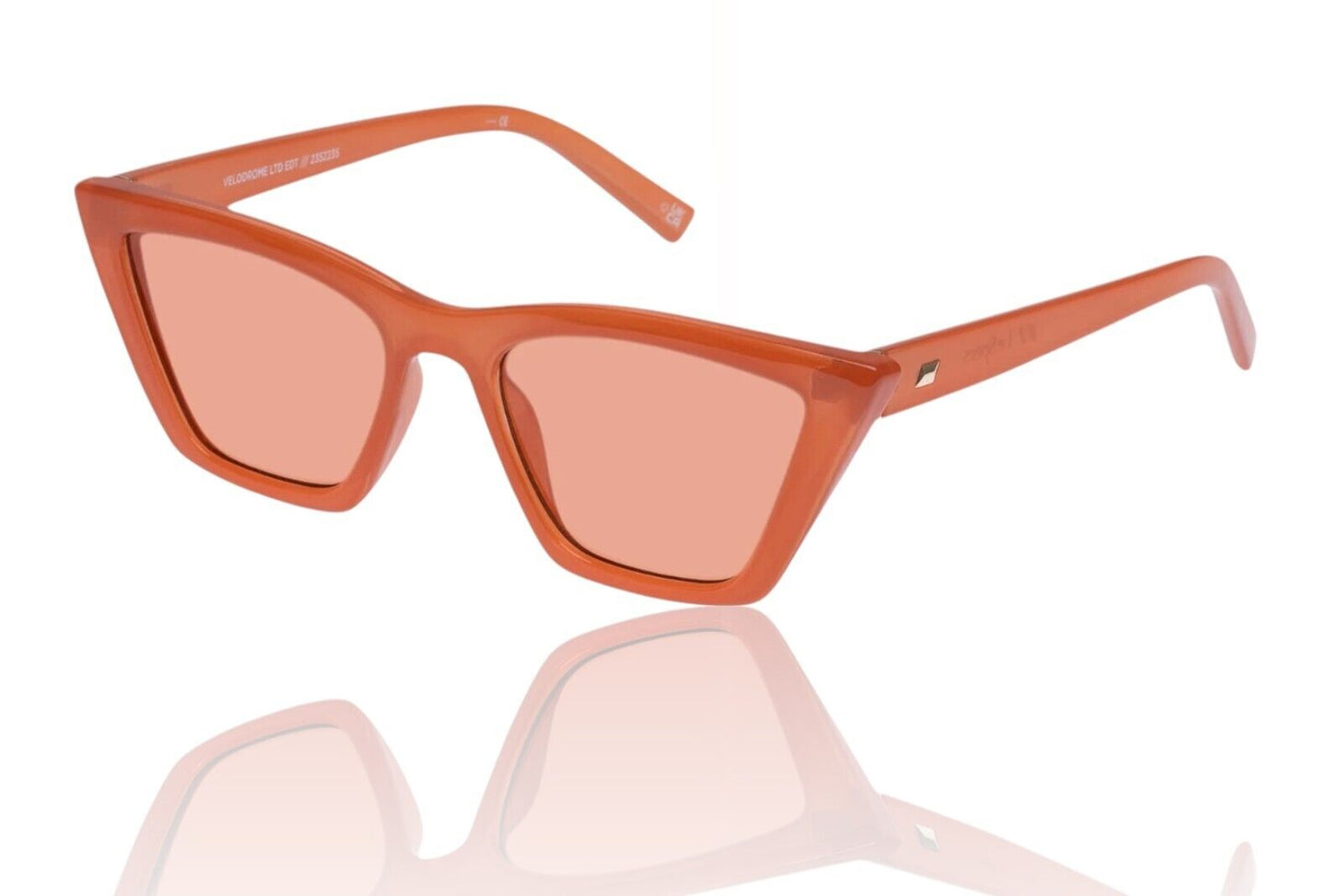 Le Specs Velodrome Sunglasses | Ginger/ Orange,  Cats Eye, Angular Acetate Frame
