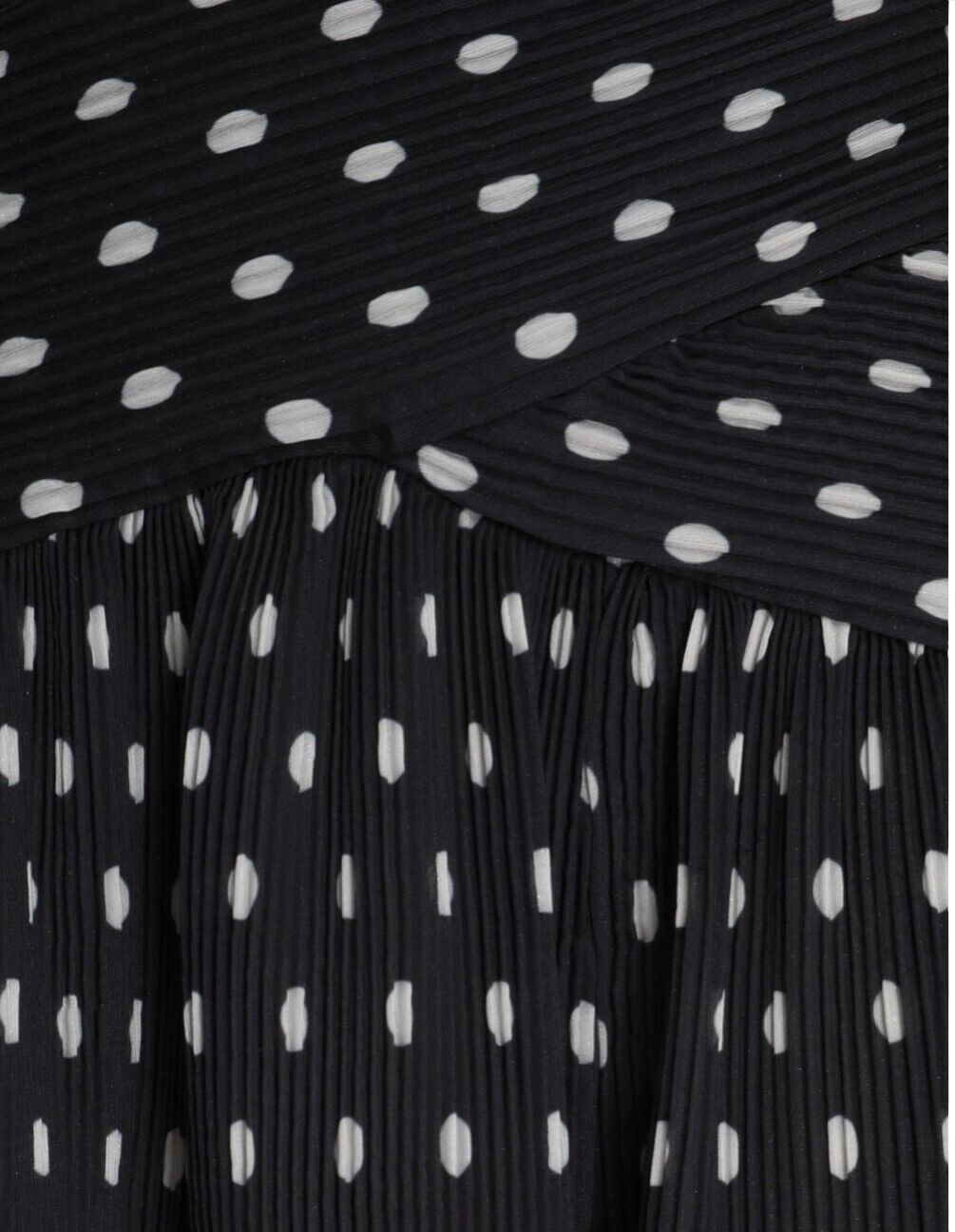 Zimmermann Pleated Midi skirt | Black/Cream/Off White Dot, High Waist