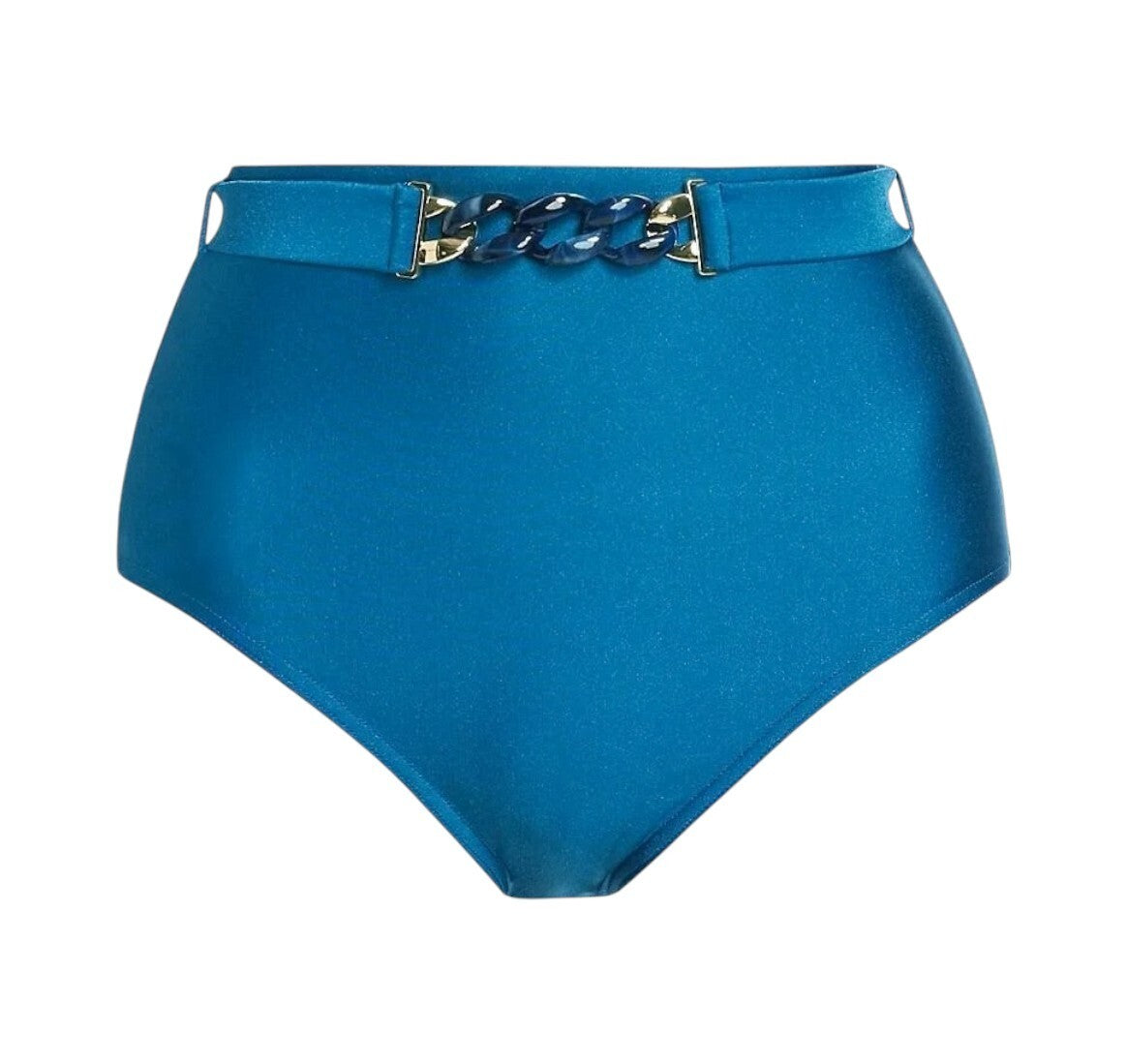 Zimmermann August Link High Waist Pant | Bikini Bottoms, Teal/Blue, Belted