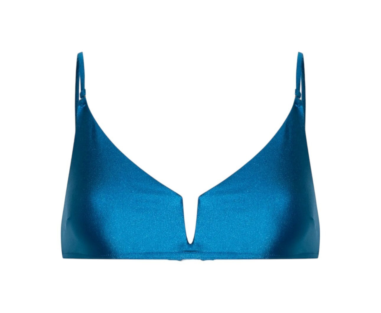 Zimmermann August Plunge V Wire Bra/Bikini Top | Blue/Teal, Adjustable Straps