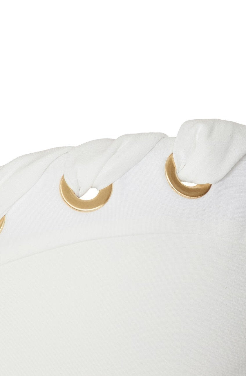 Zimmermann Halliday Eyelet Balconette Bra | White/Ivory Gold, Underwire, Straps