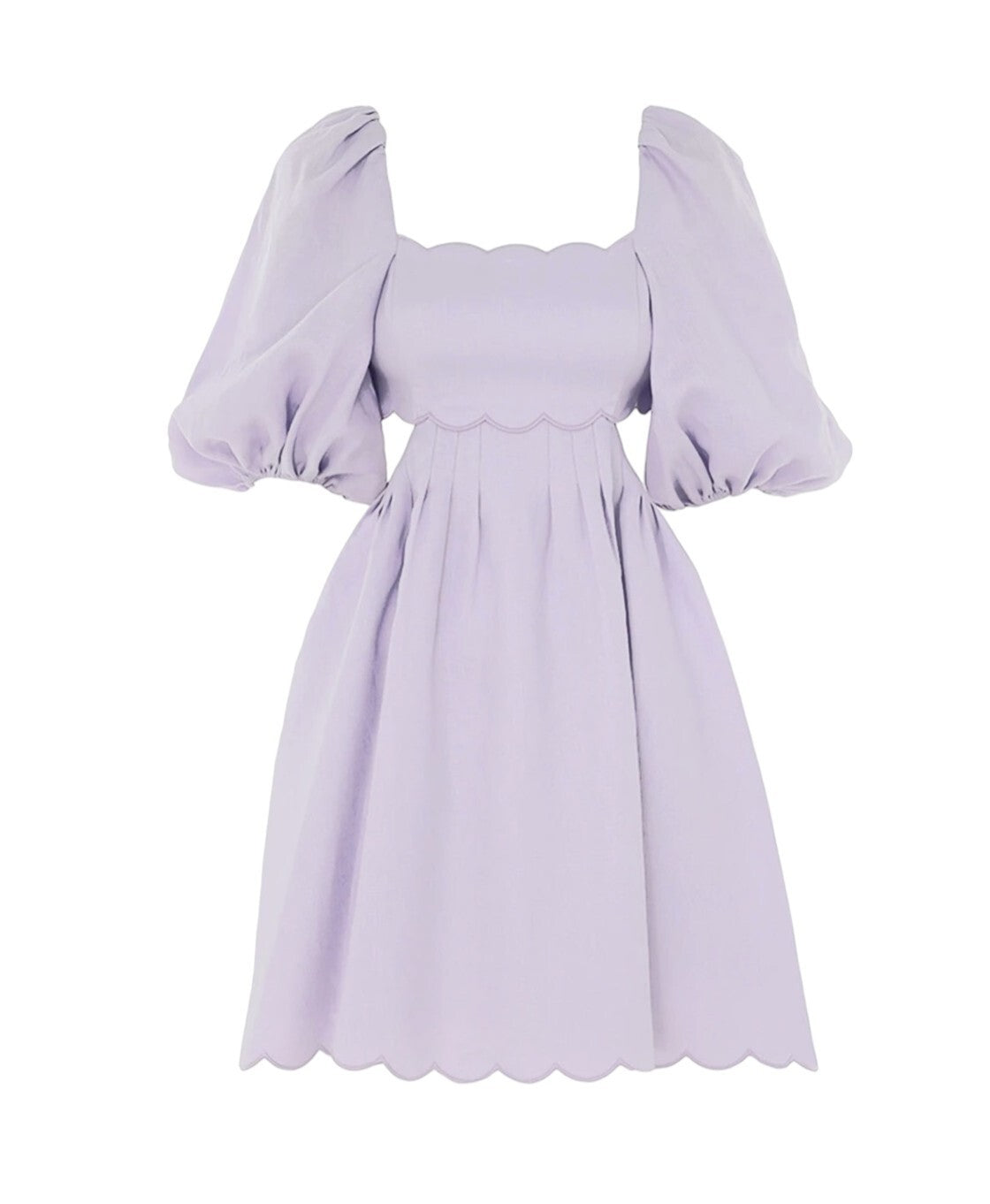 Zimmermann Halliday Scallop Mini Dress Lilac Puff Sleeve – Naked Pear